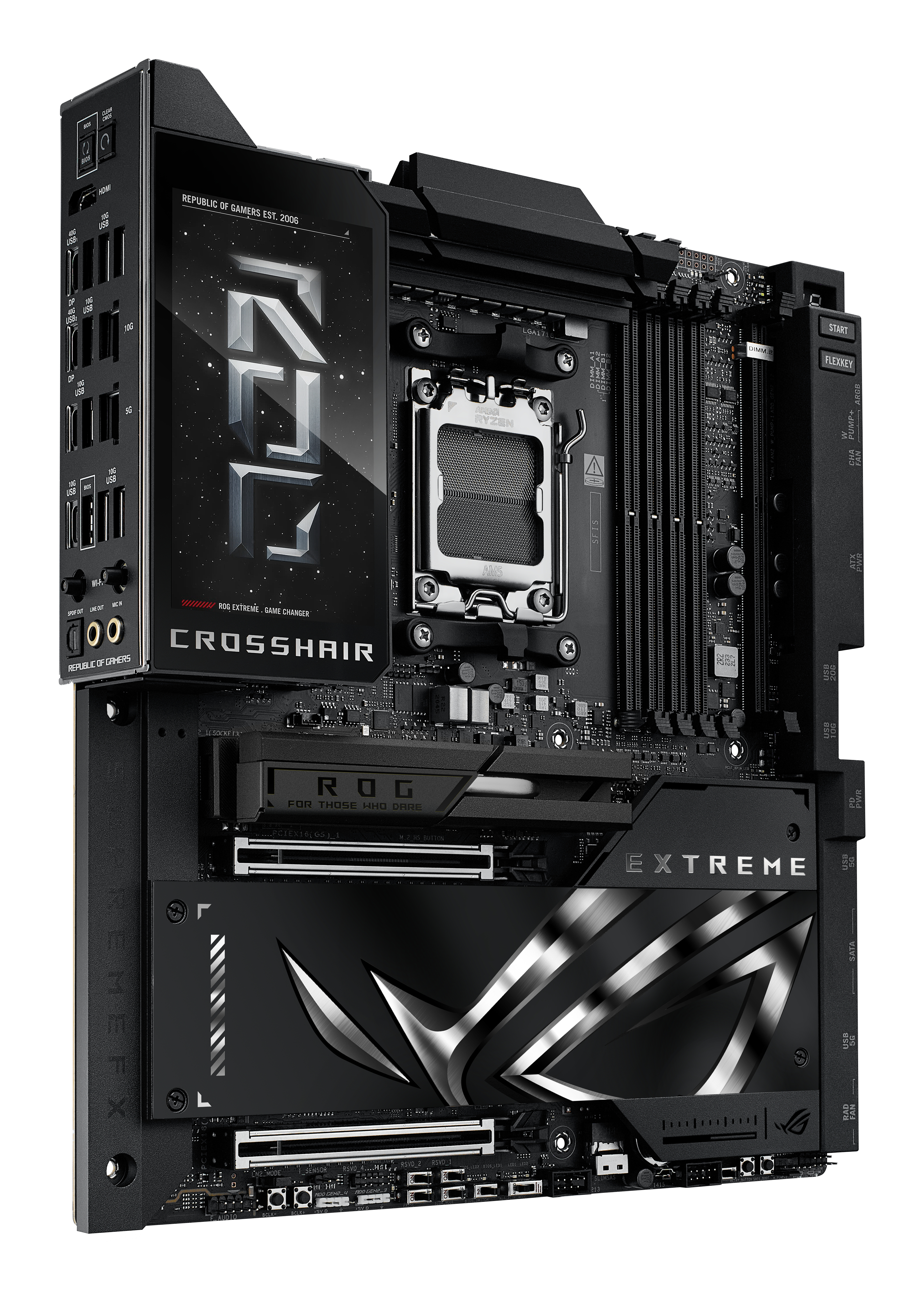 ASUS ROG CROSSHAIR X870E EXTREME - Motherboard - ATX - Socket AM5 - AMD X870E Chipsatz - USB4, USB-C 3.2 Gen2, USB 3.2 Gen 2, USB-C 3.2 Gen 2x2, USB 3.2 Gen 1 - Wi-Fi 7, Bluetooth, 5 Gigabit Ethernet, 10 Gigabit LAN - Onboard-Grafik (CPU erforderlich)