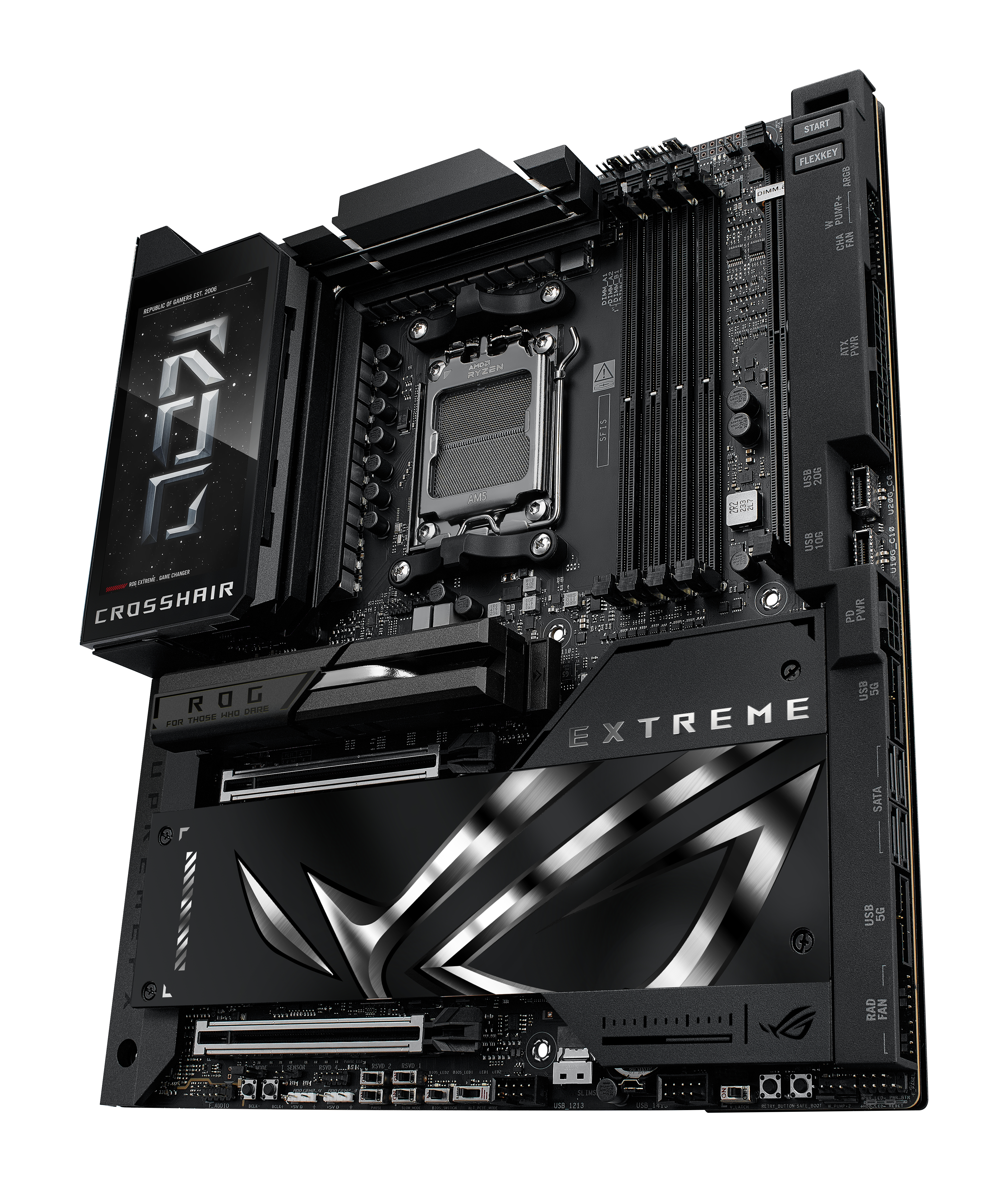 ASUS ROG CROSSHAIR X870E EXTREME - Motherboard - ATX - Socket AM5 - AMD X870E Chipsatz - USB4, USB-C 3.2 Gen2, USB 3.2 Gen 2, USB-C 3.2 Gen 2x2, USB 3.2 Gen 1 - Wi-Fi 7, Bluetooth, 5 Gigabit Ethernet, 10 Gigabit LAN - Onboard-Grafik (CPU erforderlich)