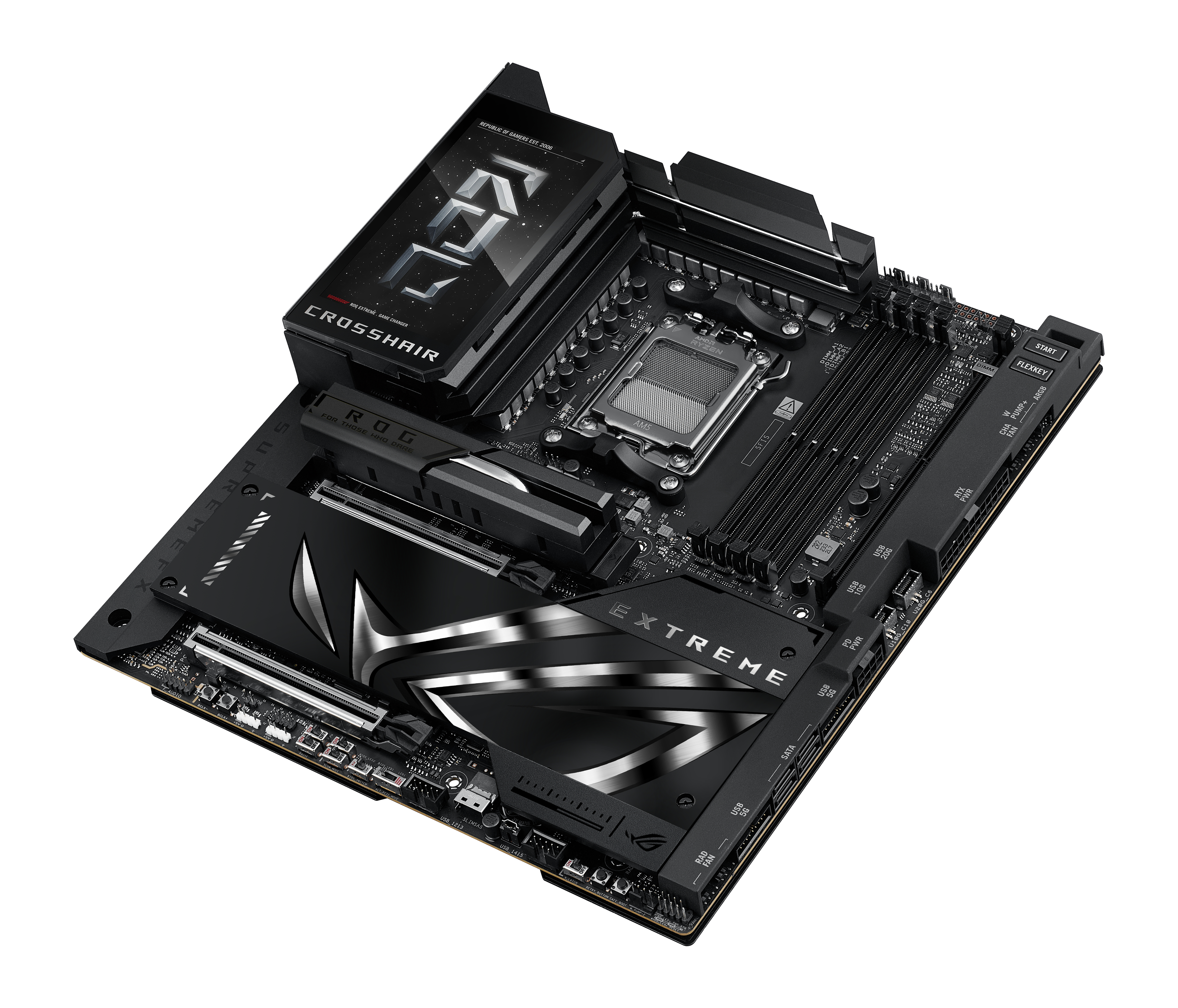 ASUS ROG CROSSHAIR X870E EXTREME - Motherboard - ATX - Socket AM5 - AMD X870E Chipsatz - USB4, USB-C 3.2 Gen2, USB 3.2 Gen 2, USB-C 3.2 Gen 2x2, USB 3.2 Gen 1 - Wi-Fi 7, Bluetooth, 5 Gigabit Ethernet, 10 Gigabit LAN - Onboard-Grafik (CPU erforderlich)