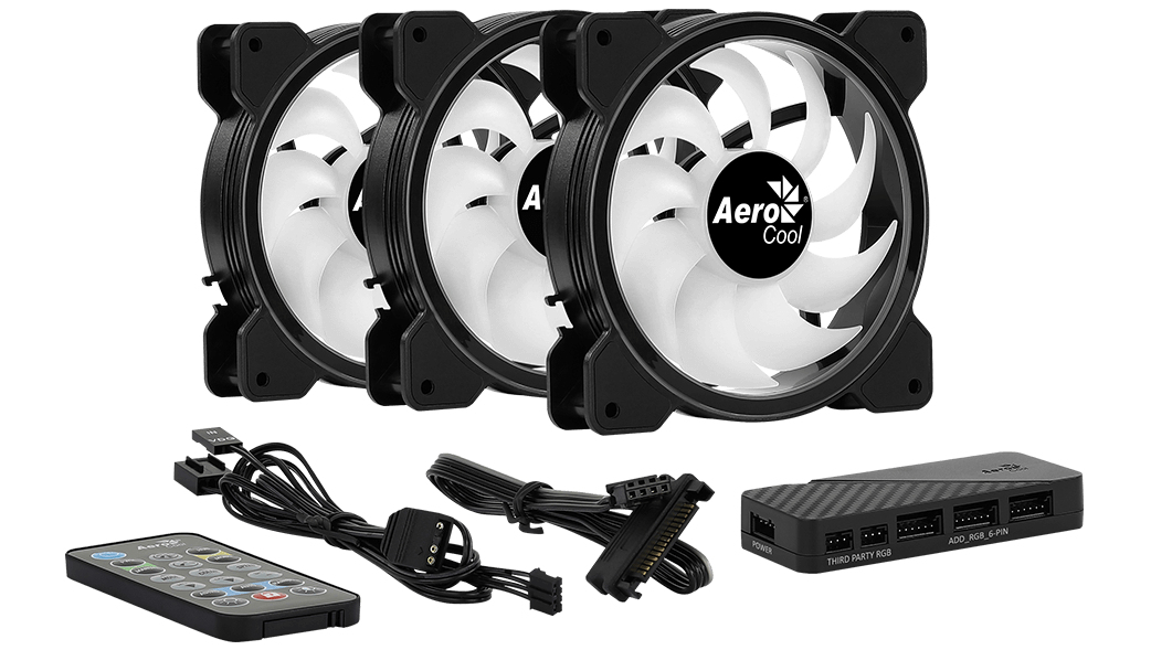 AEROCOOL ADVANCED TECHNOLOGIES Aerocool Saturn 12F ARGB Pro - Ventilator - 12 cm - 1000 RPM - 19,6 dB - 35,8 cfm - Schwarz