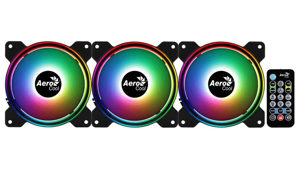 AEROCOOL ADVANCED TECHNOLOGIES Aerocool Saturn 12F ARGB Pro - Ventilator - 12 cm - 1000 RPM - 19,6 dB - 35,8 cfm - Schwarz