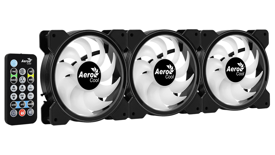 AEROCOOL ADVANCED TECHNOLOGIES Aerocool Saturn 12F ARGB Pro - Ventilator - 12 cm - 1000 RPM - 19,6 dB - 35,8 cfm - Schwarz