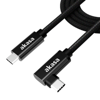 Akasa Right Angle USB 3.2 Gen2x2 Type-C to C Cable 100W 20G 4Ka60Hz - Kabel - Digital/Daten