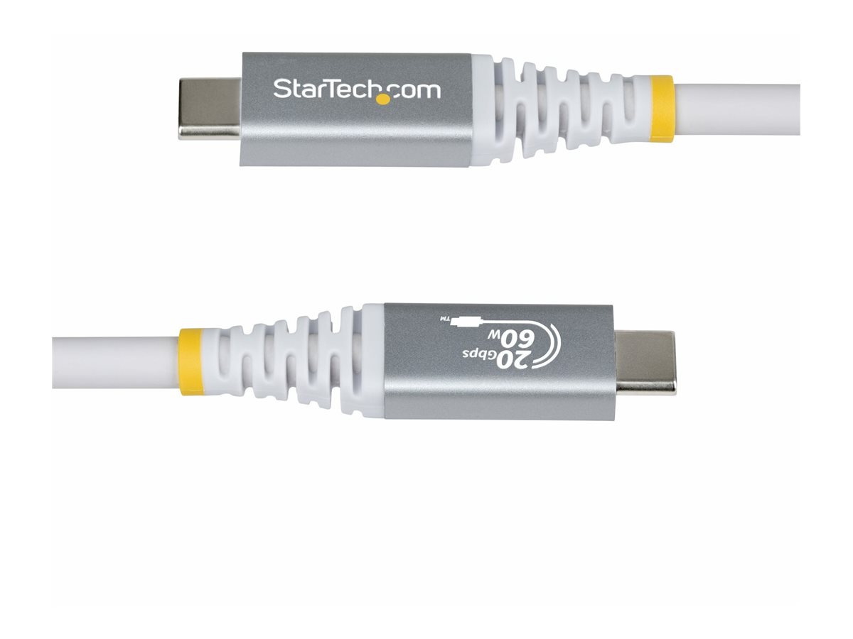 StarTech.com Cavo USB4 da 3m, Cavo USB-C Certificato USB-IF, 20 Gbps, PD60W, DP 1.4 4K120Hz, Resistente Cavetto Tipo-C Doppio Strato Intrecciato in TPE, Bianco