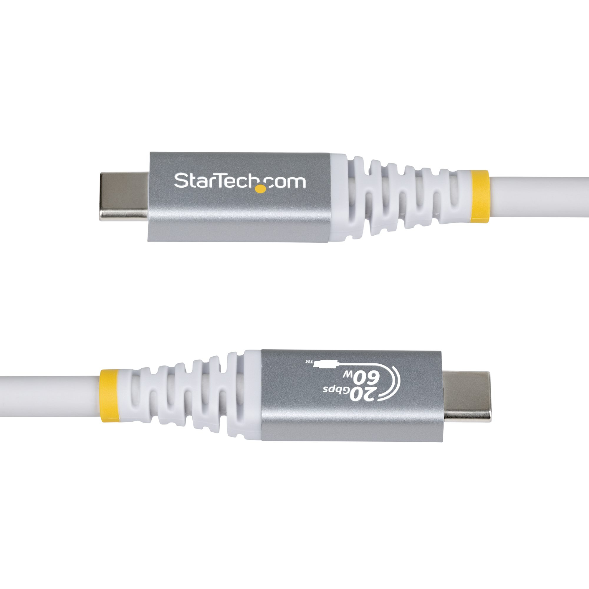 StarTech.com Cavo USB4 da 3m, Cavo USB-C Certificato USB-IF, 20 Gbps, PD60W, DP 1.4 4K120Hz, Resistente Cavetto Tipo-C Doppio Strato Intrecciato in TPE, Bianco