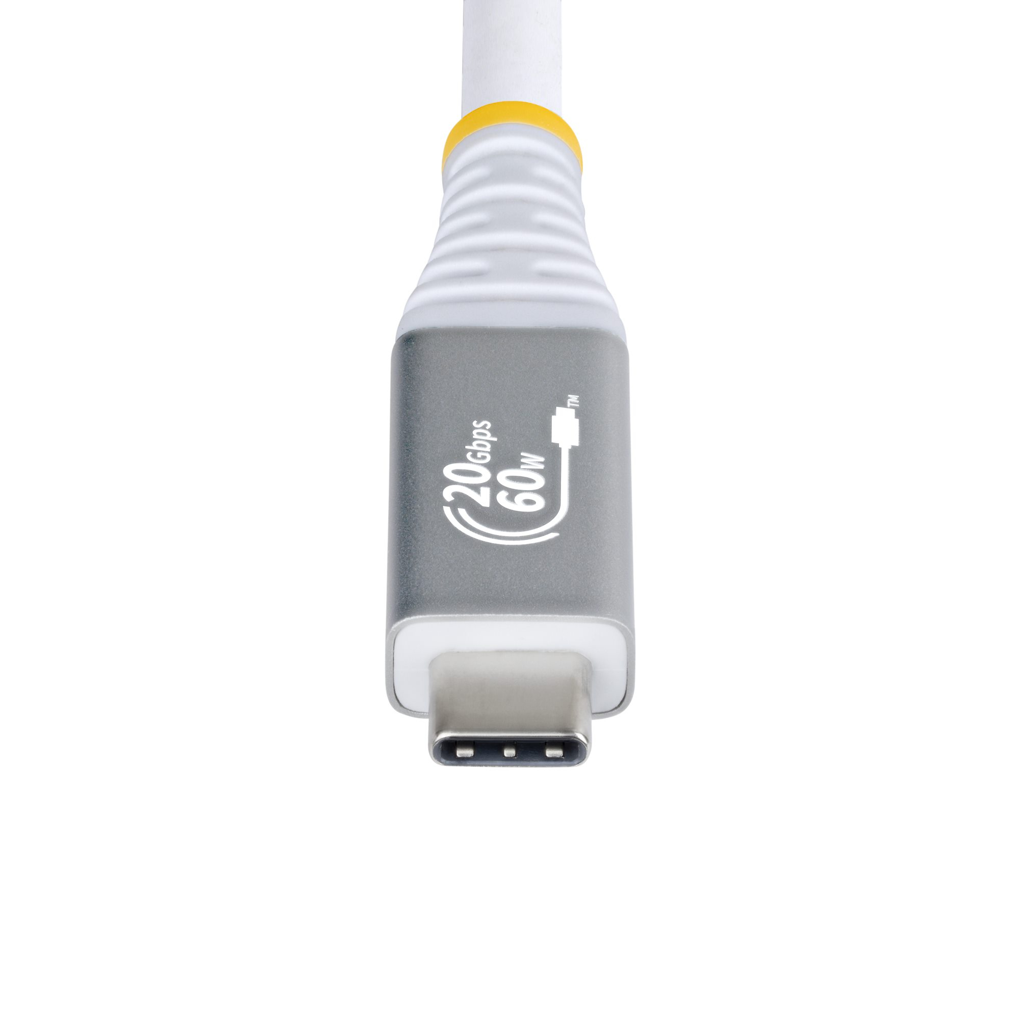StarTech.com Cavo USB4 da 3m, Cavo USB-C Certificato USB-IF, 20 Gbps, PD60W, DP 1.4 4K120Hz, Resistente Cavetto Tipo-C Doppio Strato Intrecciato in TPE, Bianco