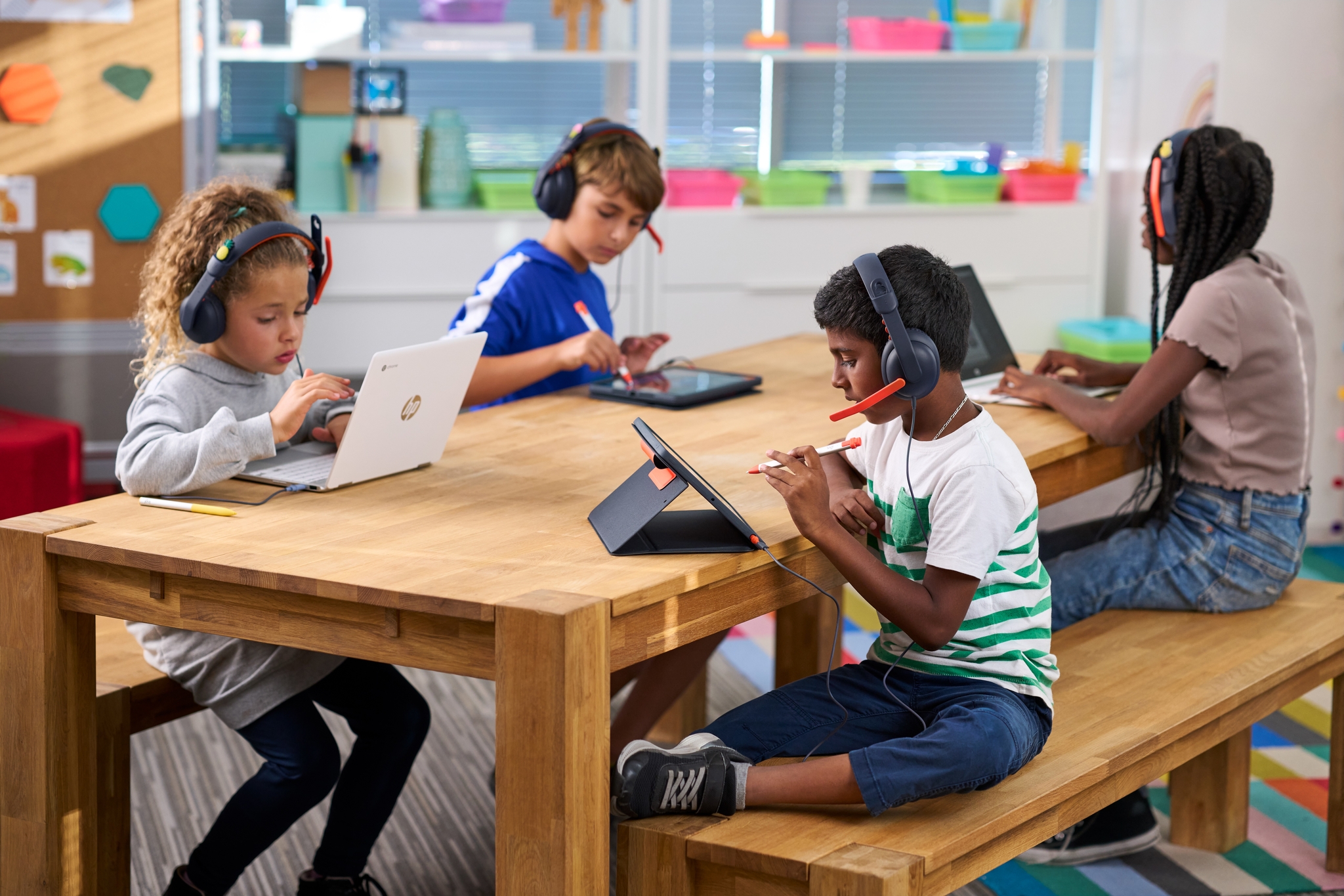 Logitech Zone Learn Auricolare Cablato A Padiglione Studio Blu, Arancione