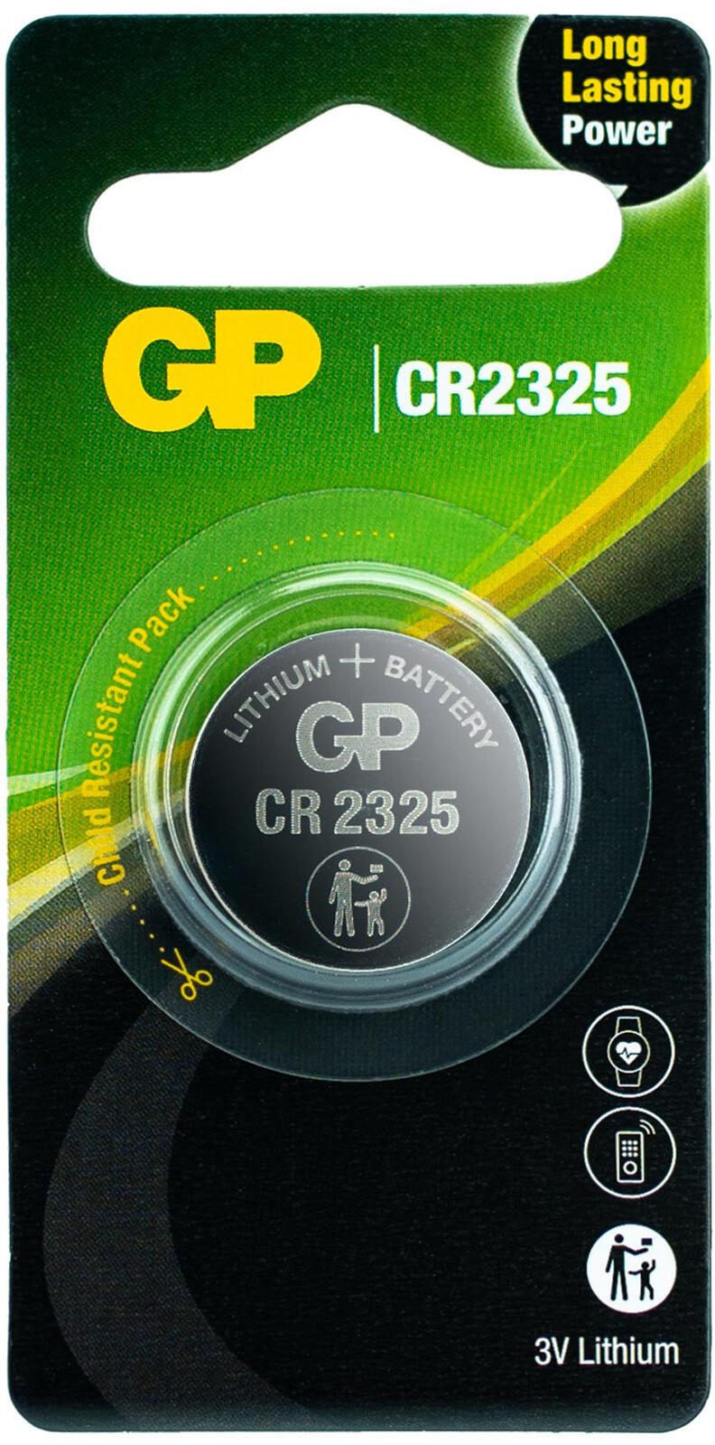 GP Battery GPCR2325E-2CPU1 Knopfzelle CR 2325 Lithium 190 mAh 3 V 1 St.