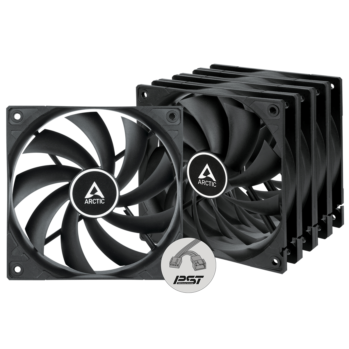 Arctic F12 PWM PST - Value Pack - Gehuselfter - 120 mm - Schwarz (Packung mit 5)