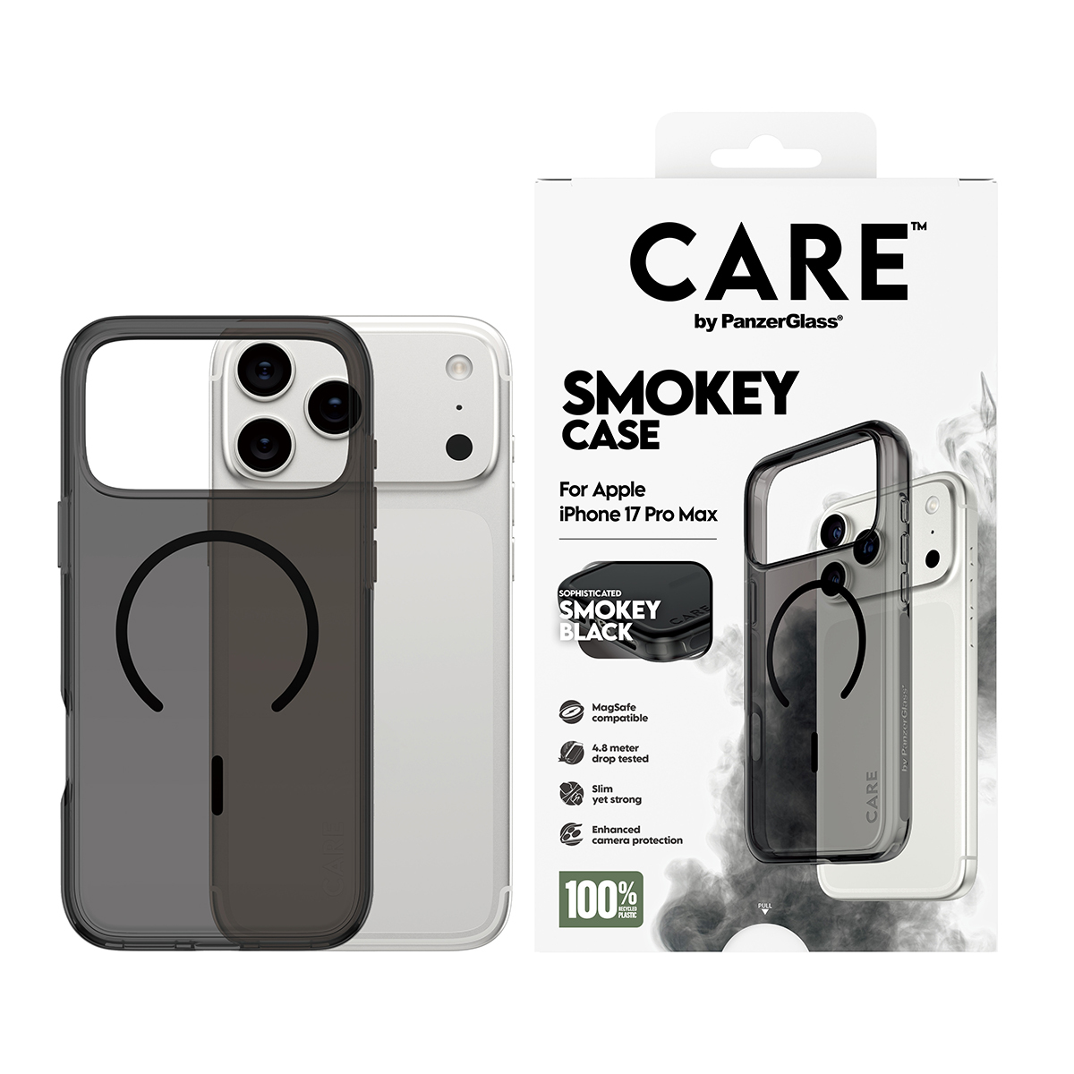 PanzerGlass CARE by � Flagship Case Urban Explorer Smokey w. Black MagSafe iPhone 17 Pro Max coque de protection pour t�l�phones portables Housse Noir