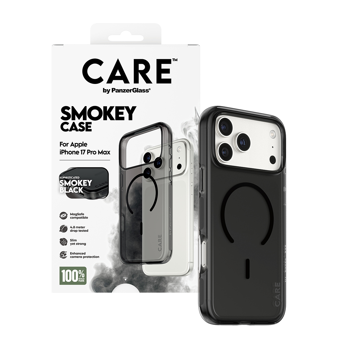 PanzerGlass CARE by � Flagship Case Urban Explorer Smokey w. Black MagSafe iPhone 17 Pro Max coque de protection pour t�l�phones portables Housse Noir