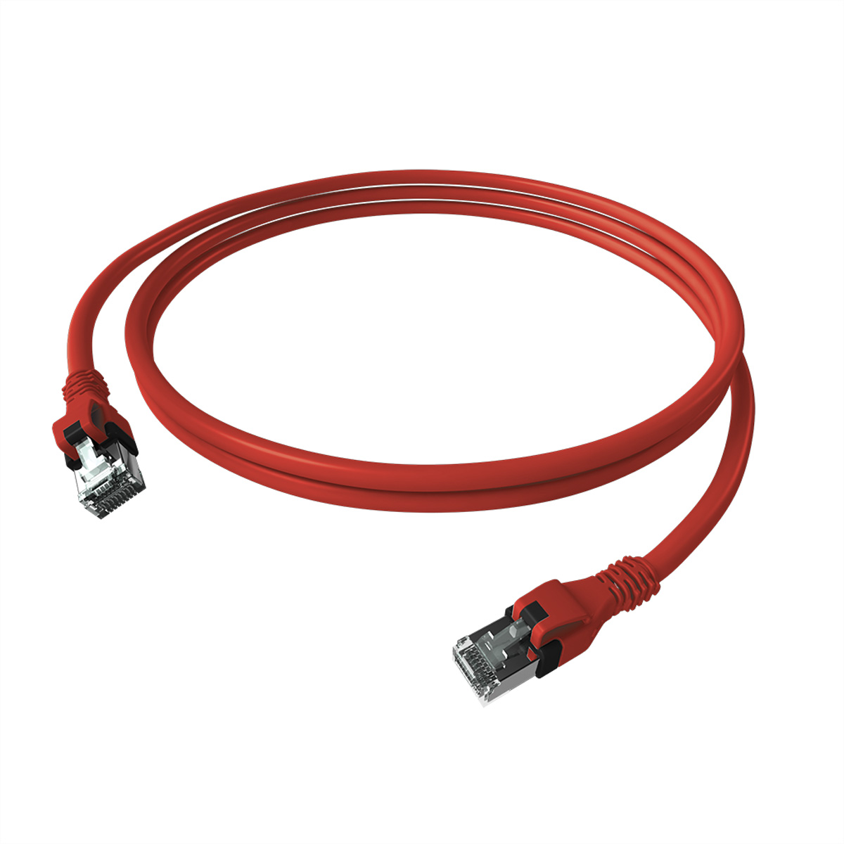 EasyLan saCon EasyLan DualBoot Patchkabel S/FTP, rot 0,50m Kat.6A - EasyLan DualBoot PushPull IP20 Patchkabel - Kat.6A (Class EA)
