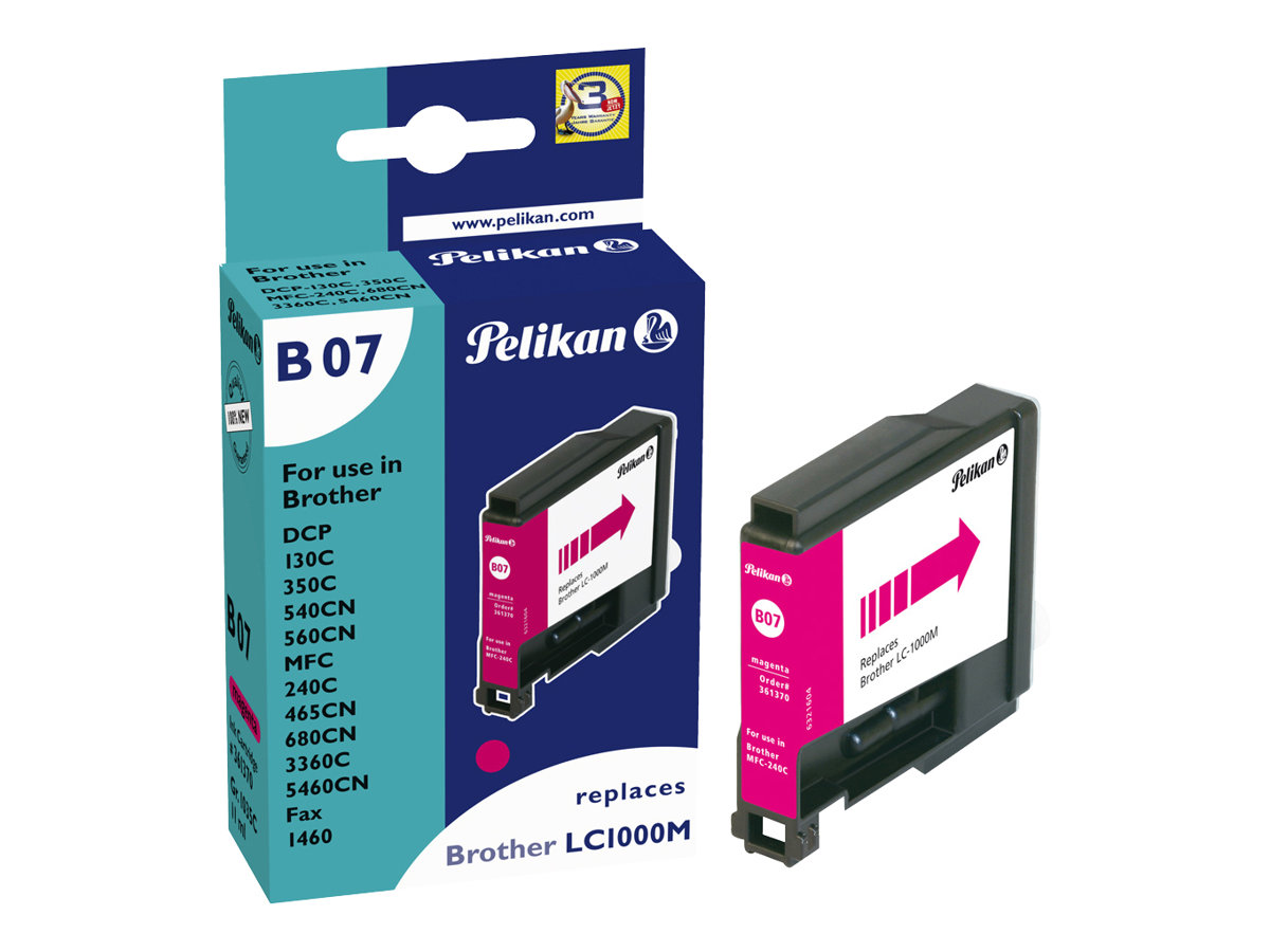 Pelikan B07 - 10 ml - Magenta - kompatibel - Tintenpatrone (Alternative zu: Brother LC1000m)