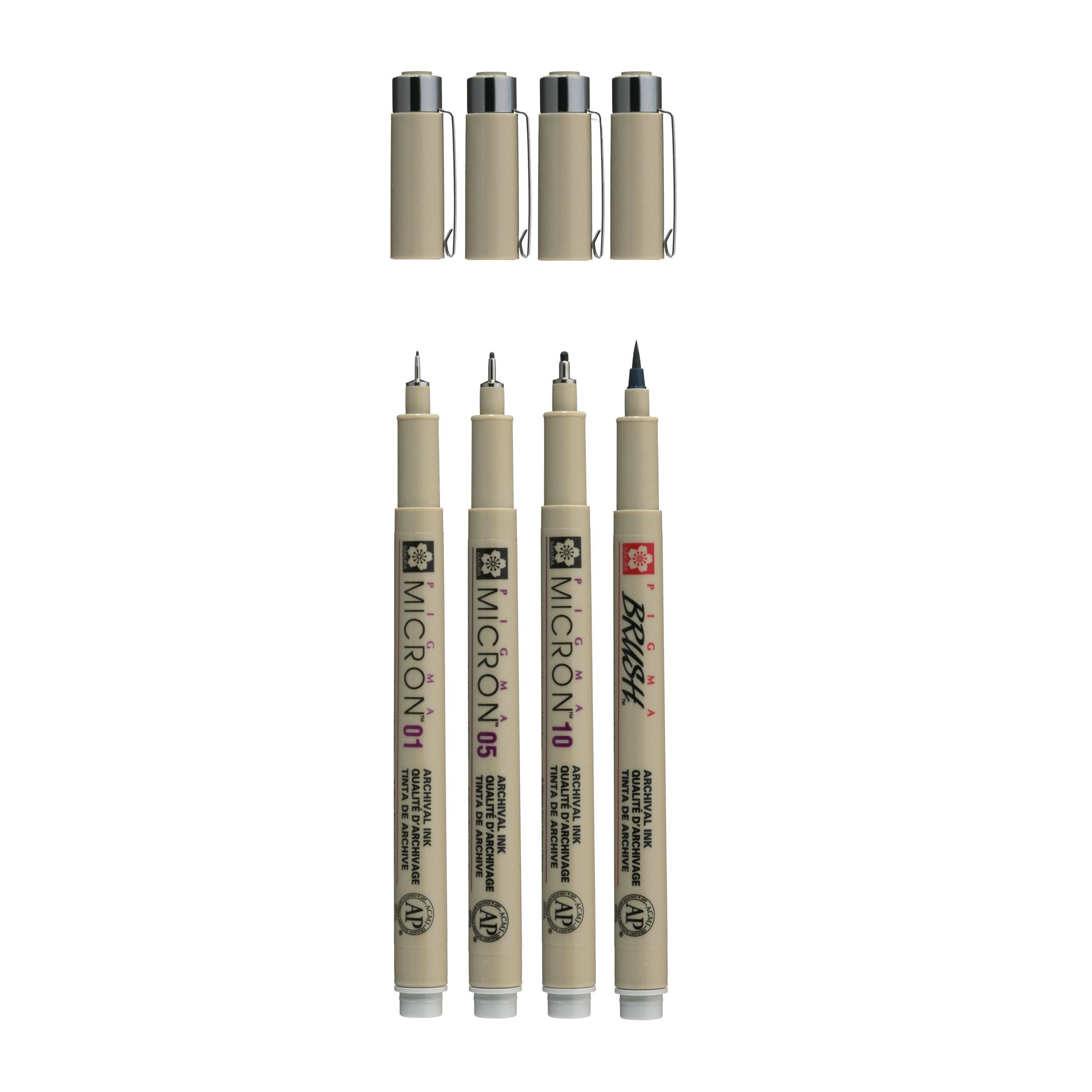 Sakura Fineliner Pigma Micron Hellkaltgrau 4-teilig