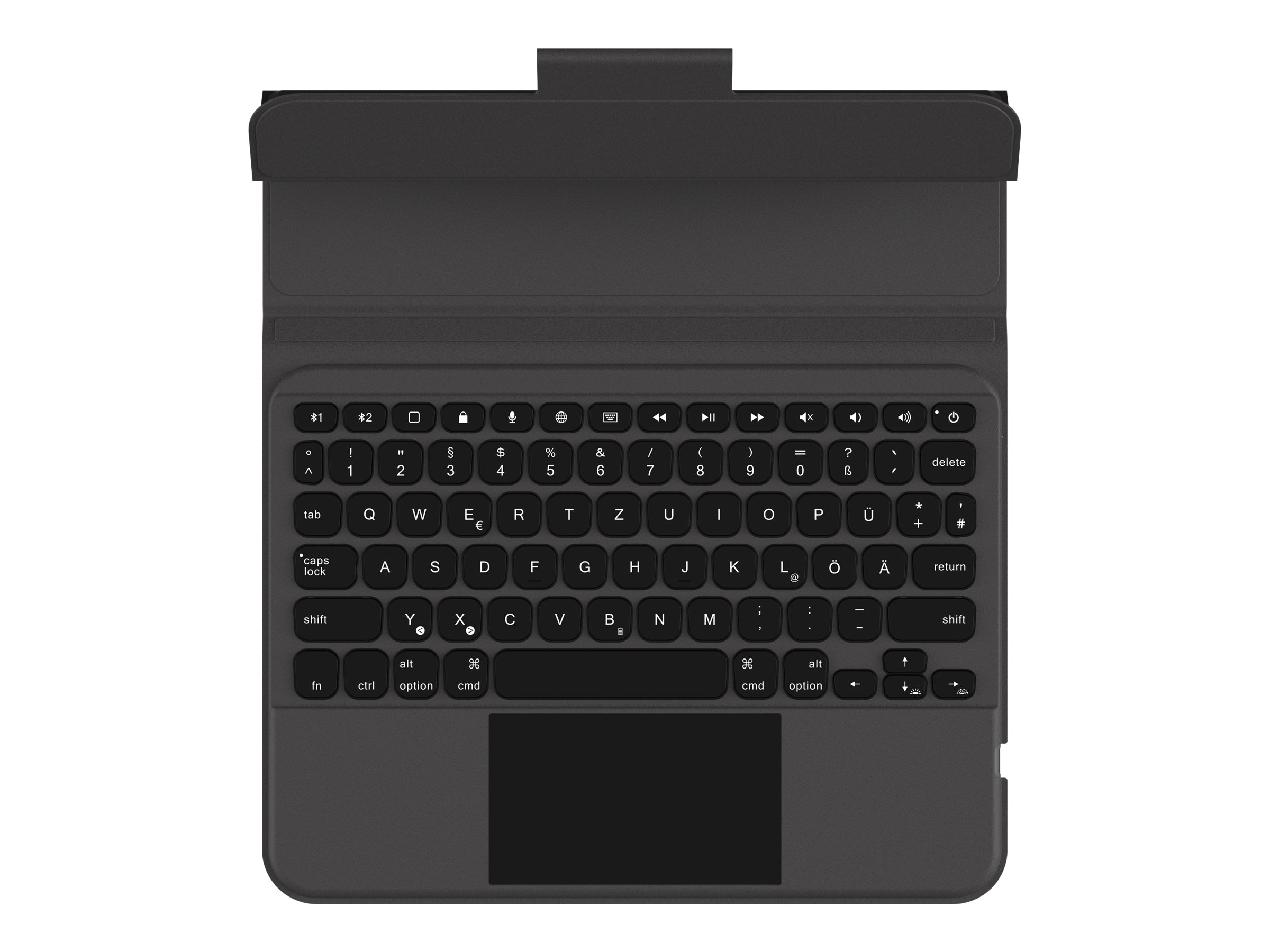 Urban Armor Gear UAG Rugged Bluetooth Keyboard w/Trackpad for iPad 10.2 German - Black/Ash - Tastatur und Folioh�lle (H�lle)