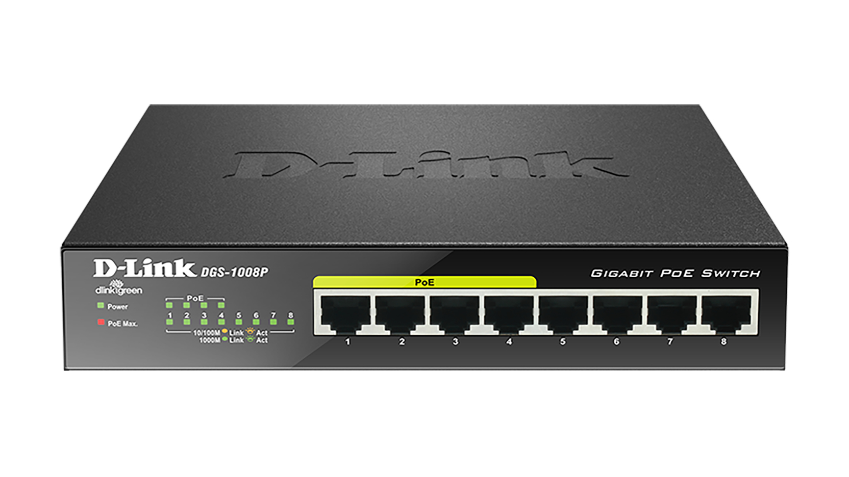D-Link DGS 1008P - Switch - unmanaged - 4 x 10/100/1000 (PoE)