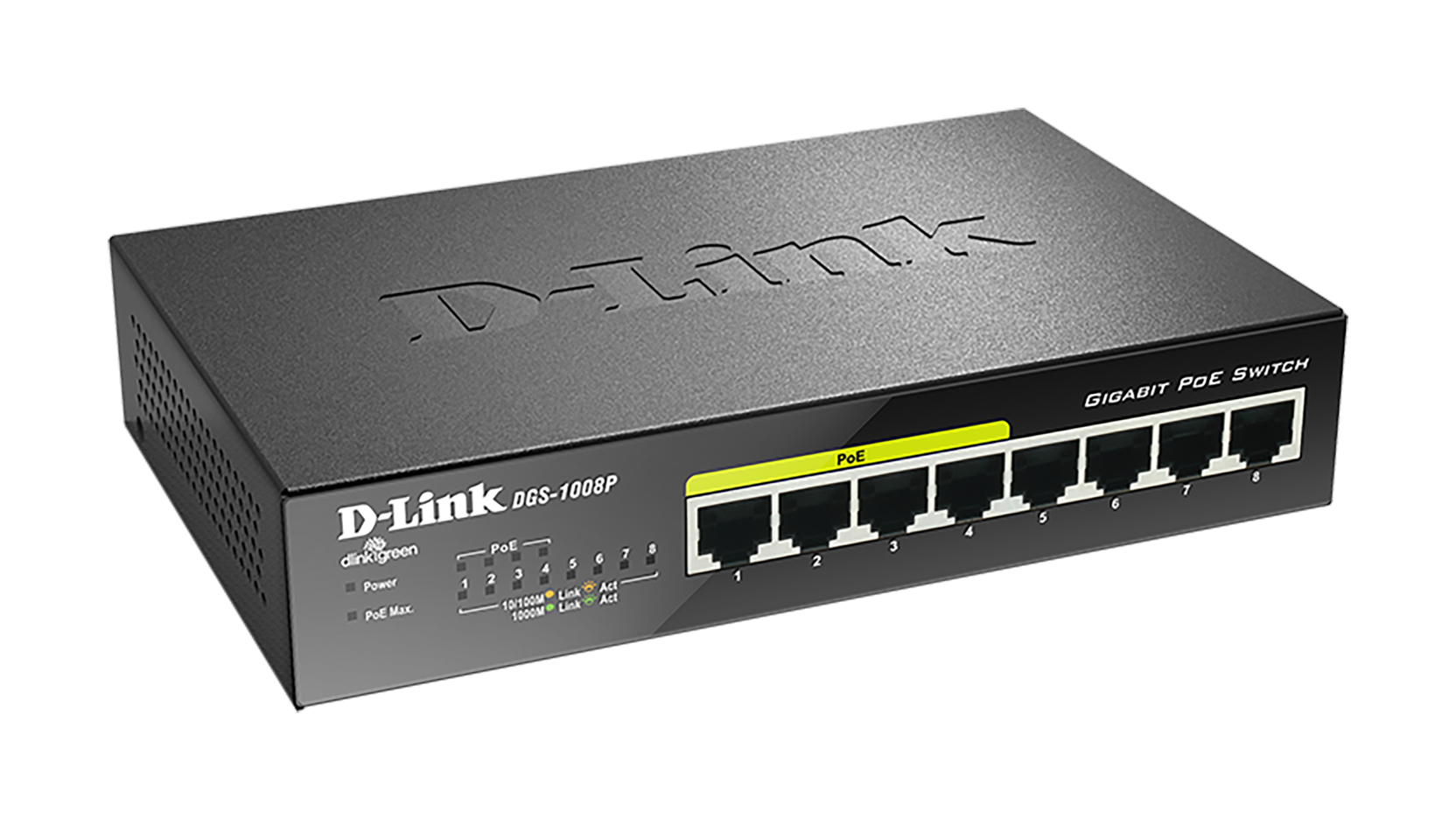 D-Link DGS 1008P - Switch - unmanaged - 4 x 10/100/1000 (PoE)