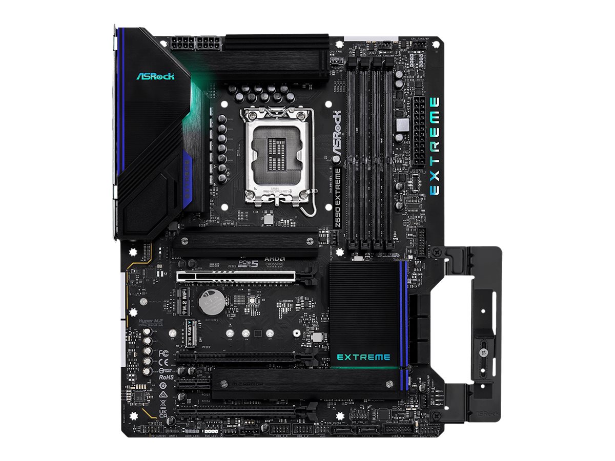 ASRock Z690 Extreme - Motherboard - ATX - LGA1700-Sockel - Z690 Chipsatz - USB-C Gen2, USB 3.2 Gen 1, USB 3.2 Gen 2, USB-C Gen 2x2 - Gigabit LAN, 2.5 Gigabit LAN - Onboard-Grafik (CPU erforderlich)
