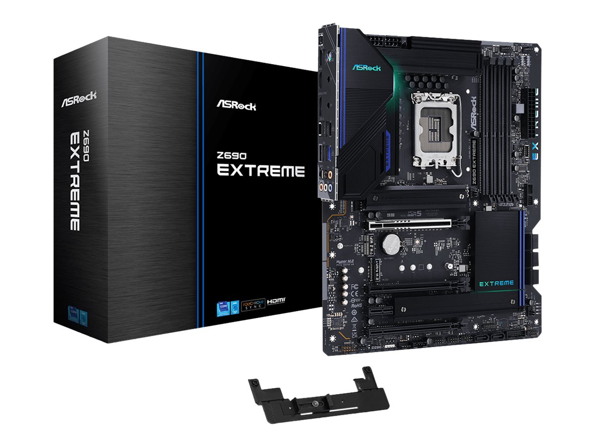 ASRock Z690 Extreme - Motherboard - ATX - LGA1700-Sockel - Z690 Chipsatz - USB-C Gen2, USB 3.2 Gen 1, USB 3.2 Gen 2, USB-C Gen 2x2 - Gigabit LAN, 2.5 Gigabit LAN - Onboard-Grafik (CPU erforderlich)