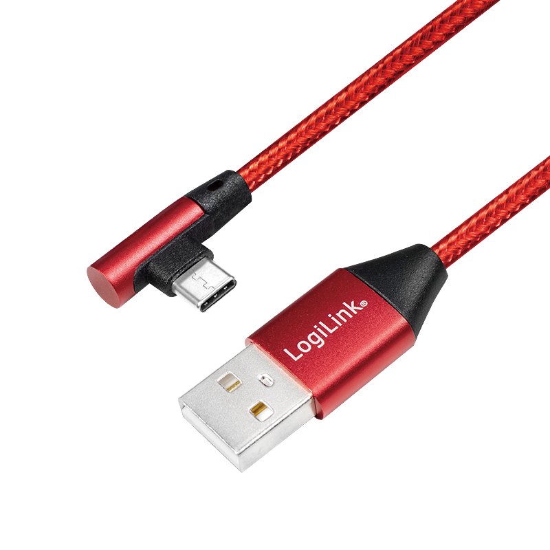 LogiLink USB-Kabel - 24 pin USB-C (M) gewinkelt zu USB (M)