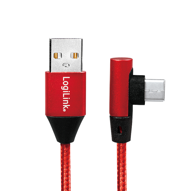 LogiLink USB-Kabel - 24 pin USB-C (M) gewinkelt zu USB (M)