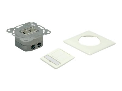 Value Cat.6a Flush Mount Wall Jack, STP, vertical white