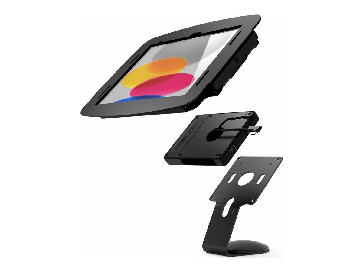 Compulocks iPad 10.9 10th Gen Space Enclosure Core Counter Stand or Wall Mount Plus Hub Black