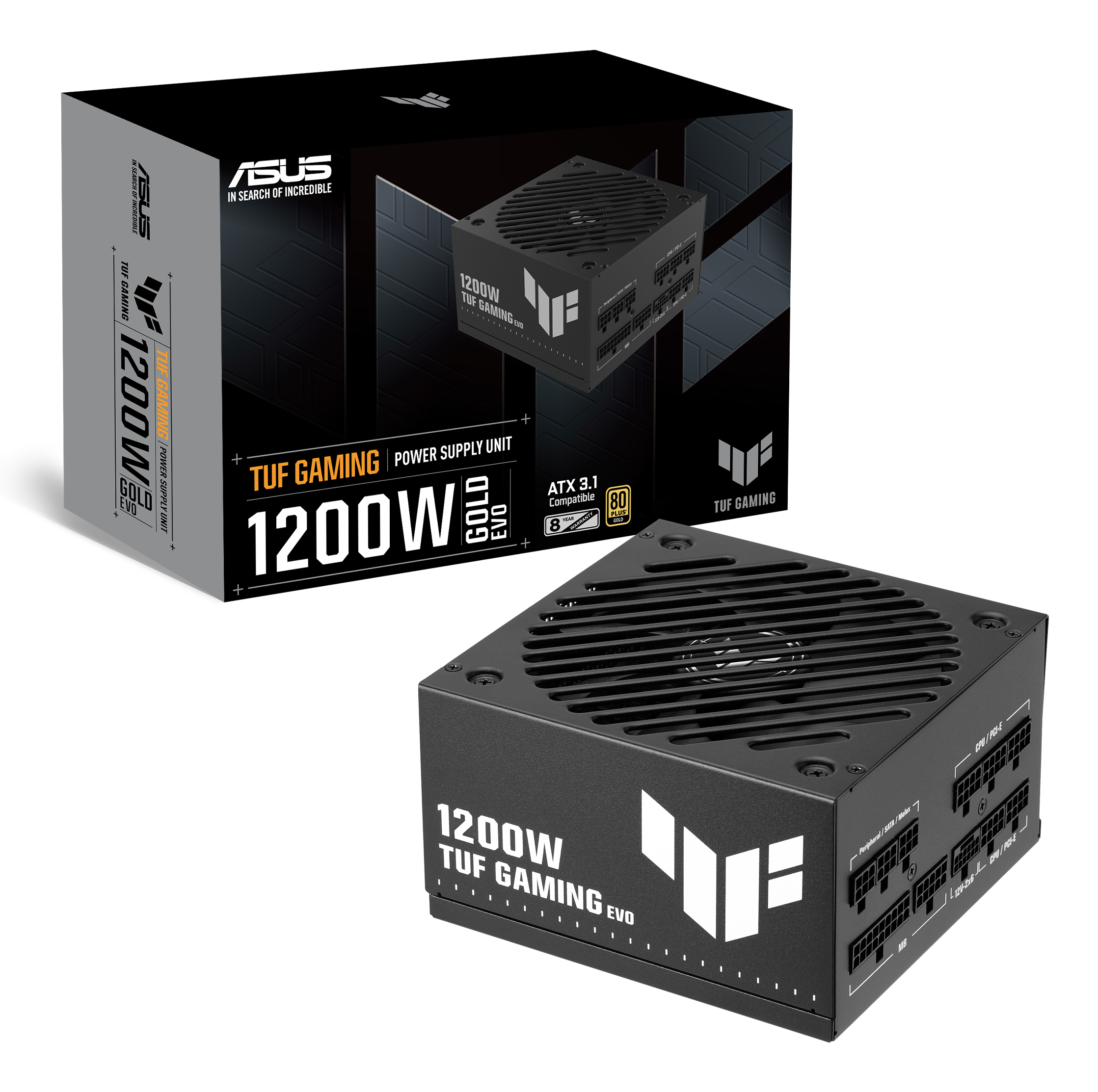 ASUS TUF-GAMING-1200G-EVO unit� dalimentation d�nergie 1200 W 20+4 pin ATX ATX Noir
