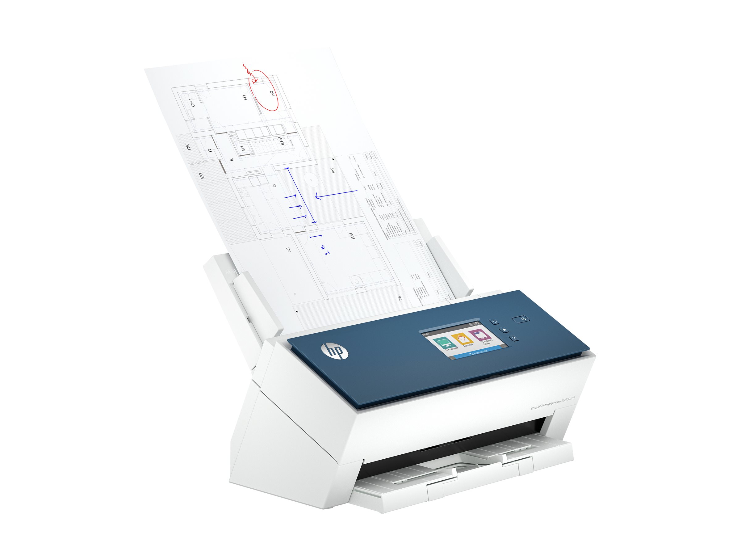 HP ScanJet Enterprise Flow N9000 sn1 - Dokumentenscanner - CMOS / CIS - Duplex - A3/Ledger - 600 dpi x 600 dpi - bis zu 80 Seiten/Min. (einfarbig)