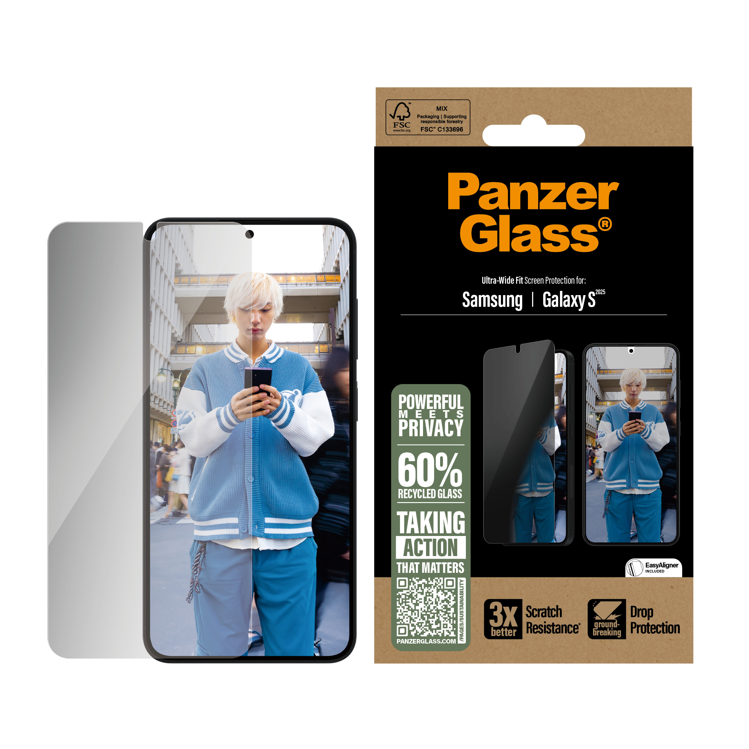 PanzerGlass  Privacy Screen Protector Samsung Galaxy S 2025 | Ultra-Wide Fit