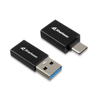 Sharkoon USB 3.2 Gen 1 Adapter OfficePal, USB-A> USB-C/USB-C> USB-A (schwarz, 2er Set)