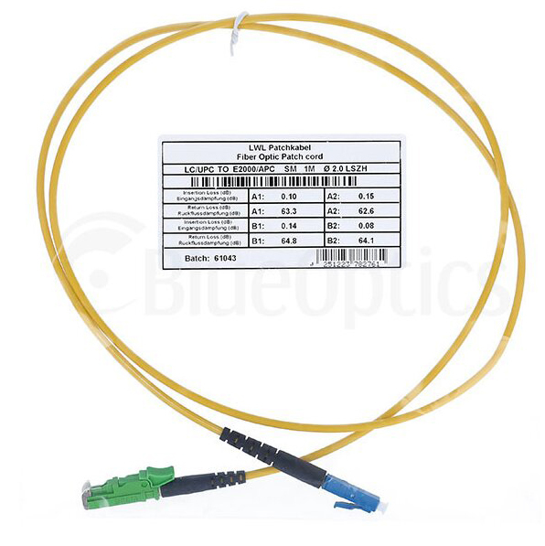 BlueOptics Simplex LWL Patchkabel LC-UPC/E2000-APC Singlemode 3 Meter