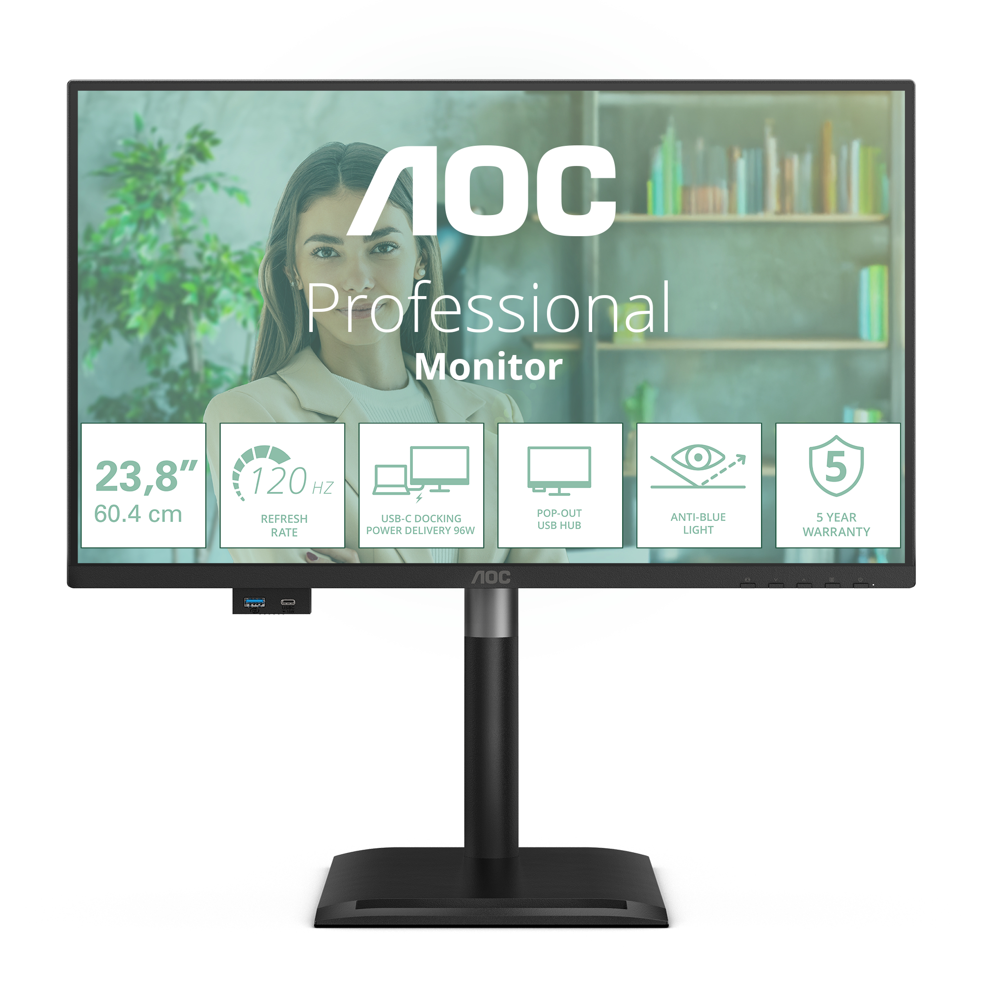 AOC 24P4CV computer monitor 60.5 cm (23.8) 1920 x 1080 pixels Full HD LED Black