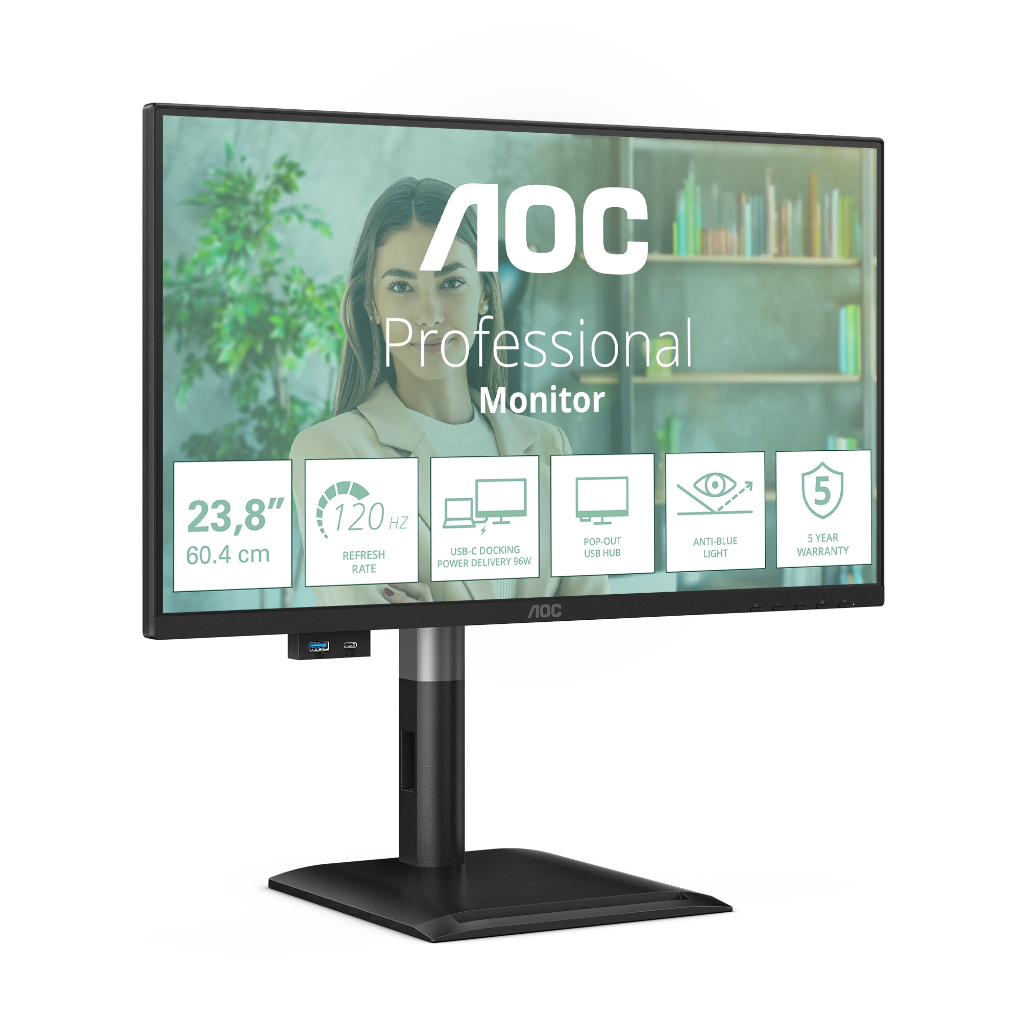 AOC 24P4CV computer monitor 60.5 cm (23.8) 1920 x 1080 pixels Full HD LED Black
