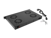 Lanberg AK-1503-B - Obere Platte - Schwarz - 4 Lfter - 1U - AC - 230 V