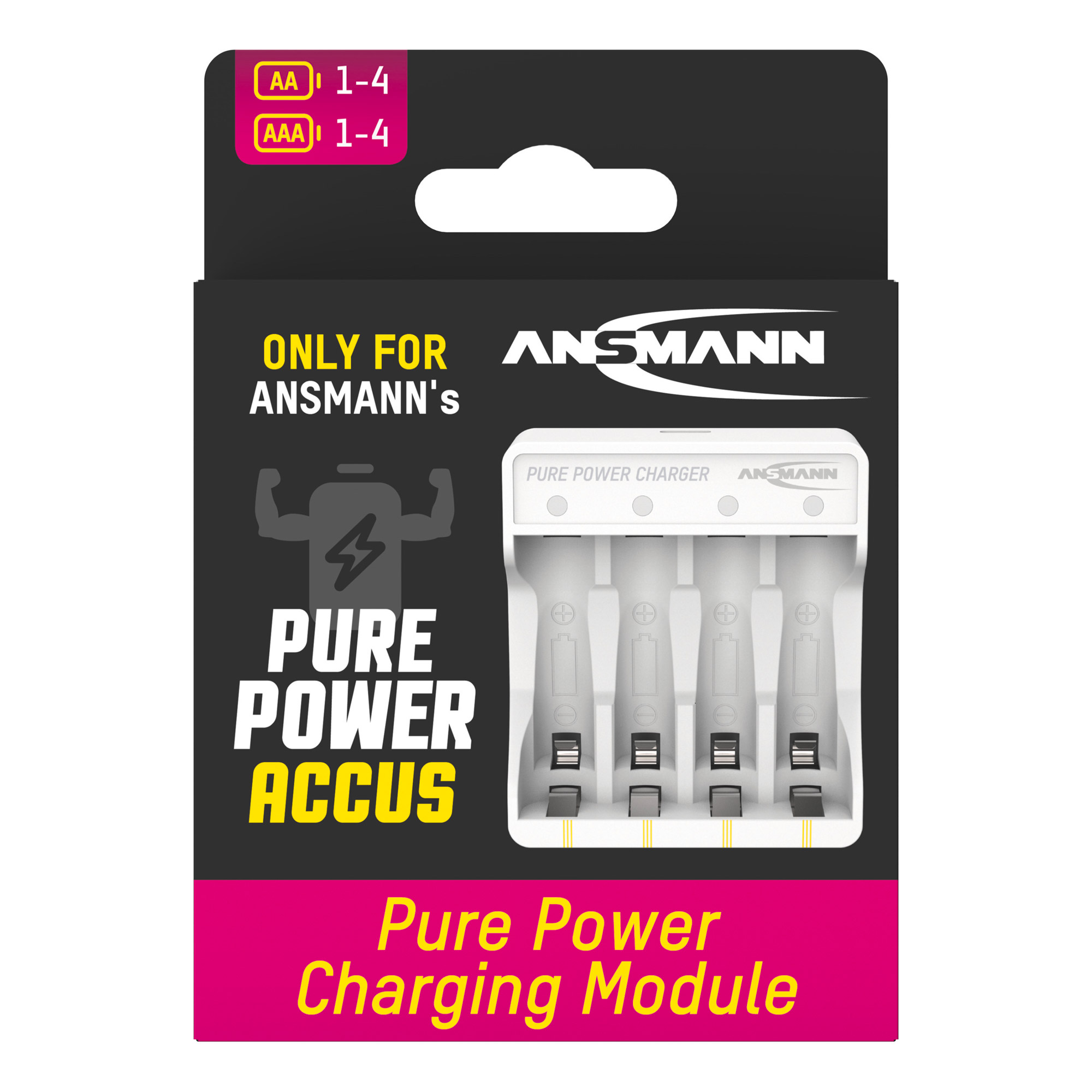 Ansmann Ladeger�t PurePower f�r 4xAAA/AA Li-Ion - Ladeger�t - Lithium-Ionen (Li-Ion)