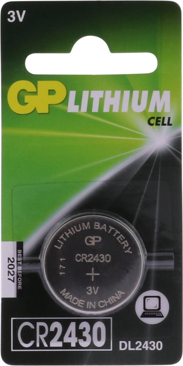 Battery CR2430, 3V, Lithium, 1 pcs., GP 