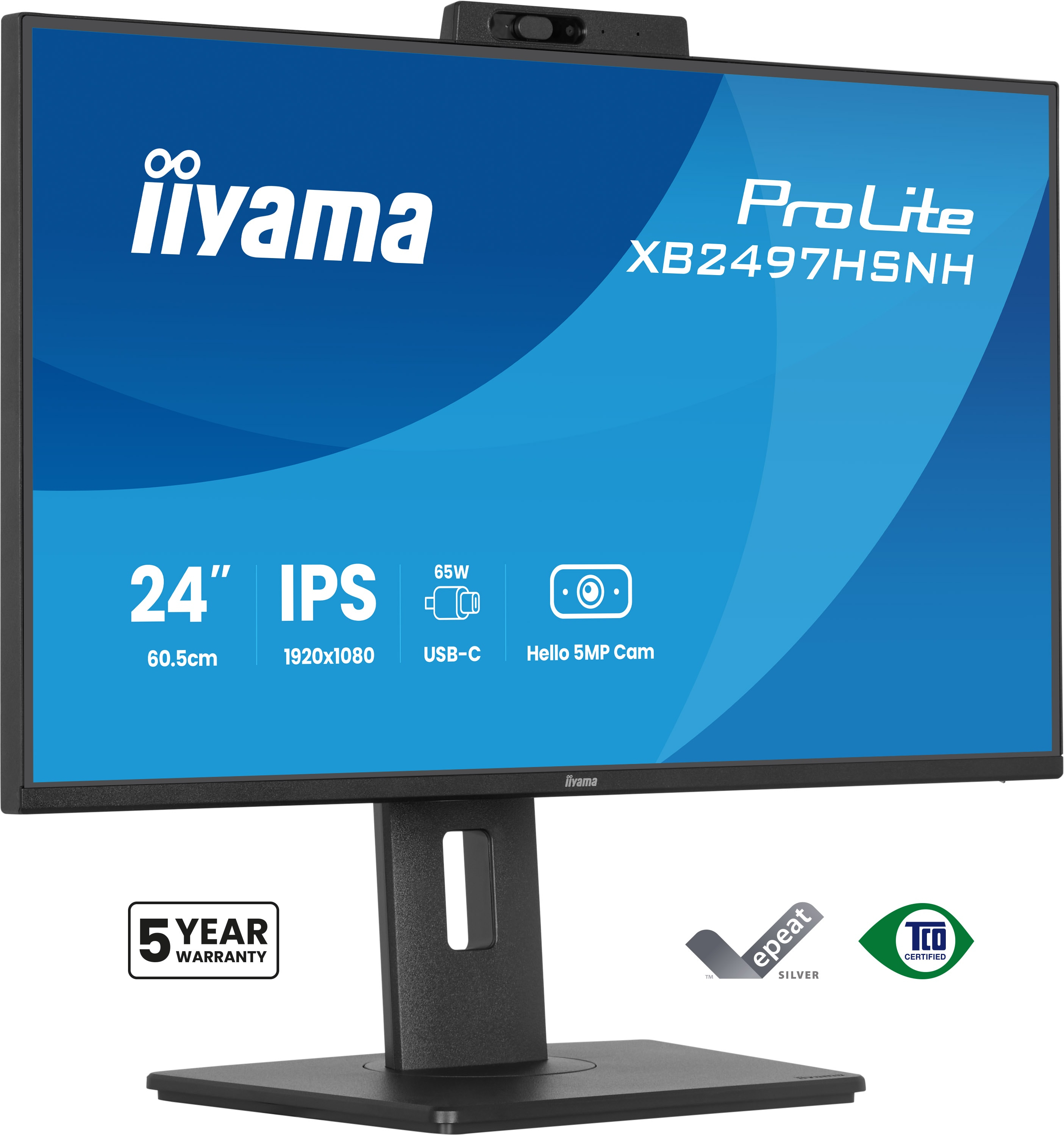 iiyama ProLite XB2497HSNH-B1 24IN IPS LCD 4MS 1920X1080 350CD/M2 HDMI/DP/USB 2 computer monitor 60.5 cm (23.8) 1920 x 1080 pixels Full HD Black