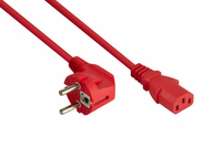 kabelmeister Netzkabel Schutzkontakt-Stecker Typ E+F 90 gew. an Kaltgeraete-Buchse C13 rot 1