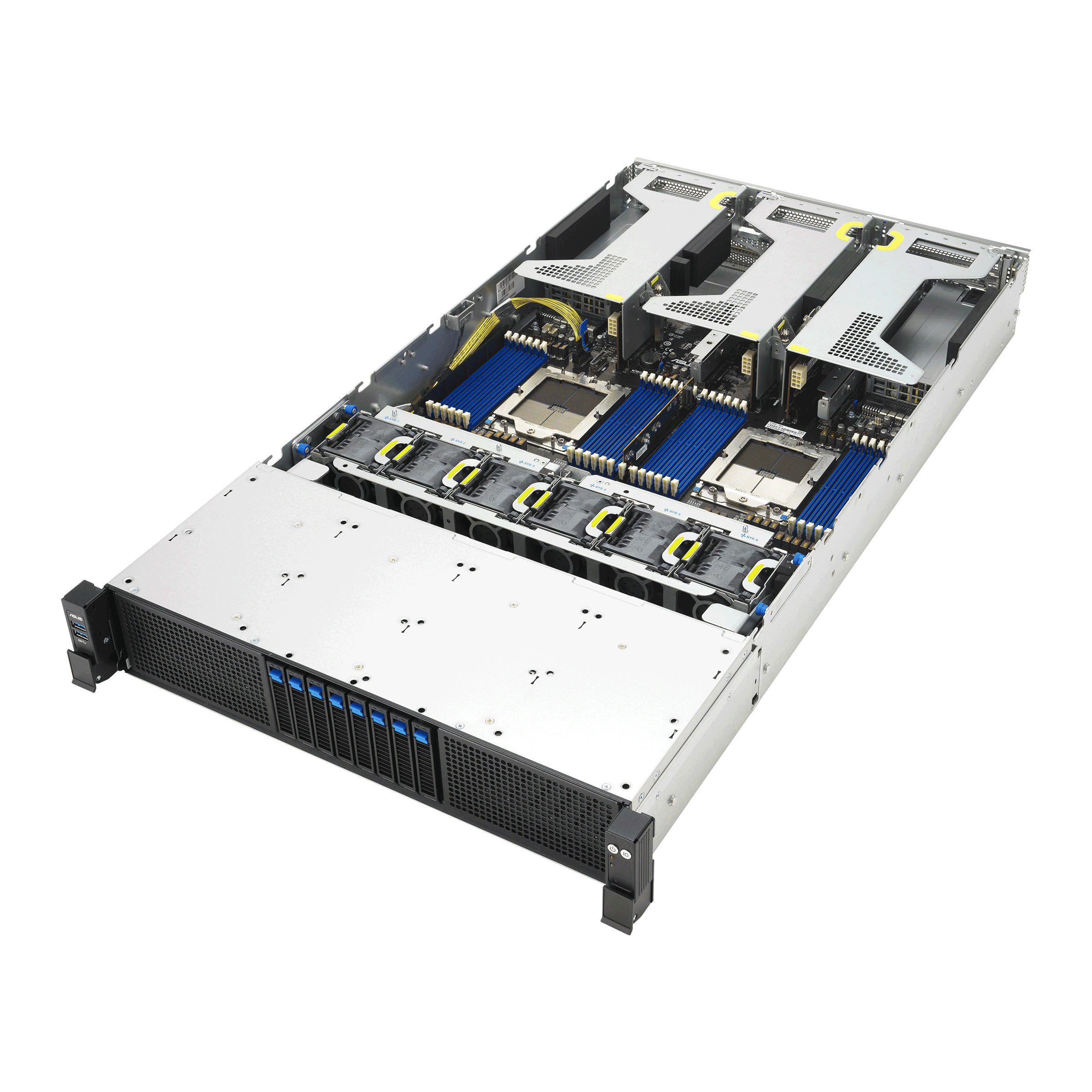 ASUS RS720A-E13-RS8U Socket SP5 Armadio (2U) Nero, Argento