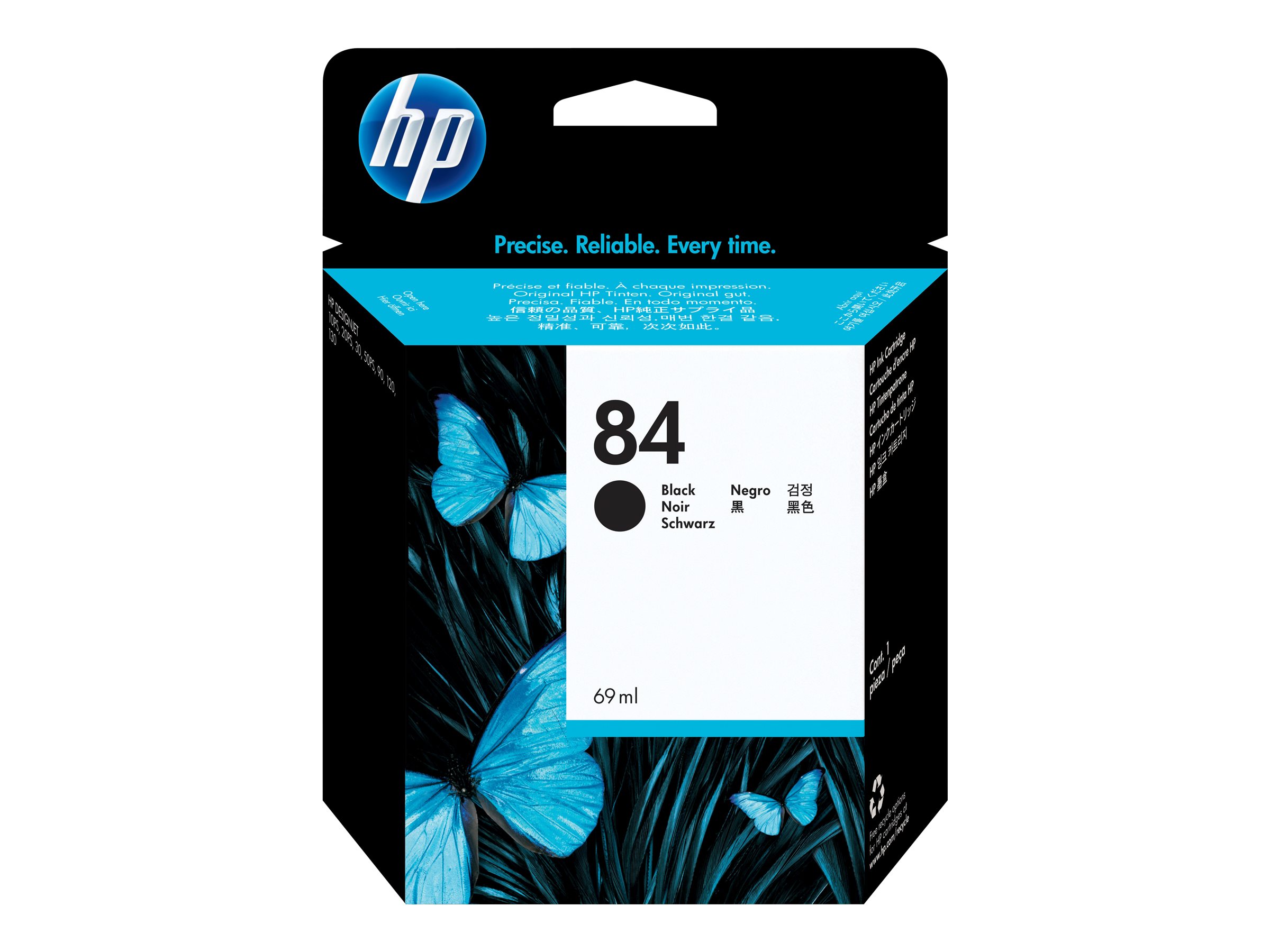 HP 84 69-ml Black DesignJet Ink Cartridge cartucho de tinta 1 pieza(s) Original Negro
