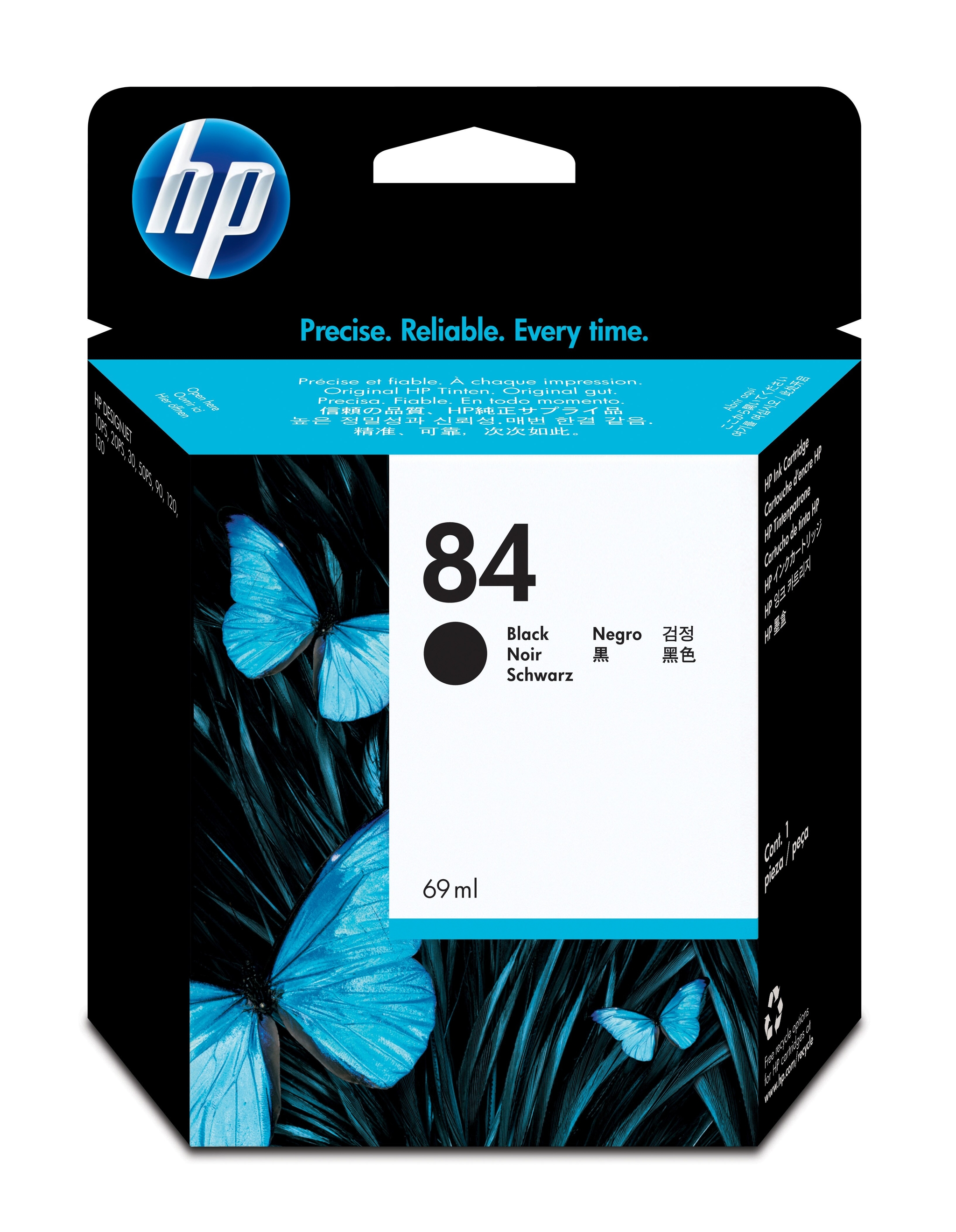 HP 84 69-ml Black DesignJet Ink Cartridge cartuccia dinchiostro 1 pz Originale Nero
