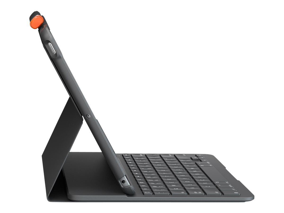 Logitech Slim Folio - Tastatur und Foliohlle - kabellos - Bluetooth - Pan-Nordic - Graphite - fr Apple 10.2-inch iPad (7. Generation, 8. Generation, 9. Generation)