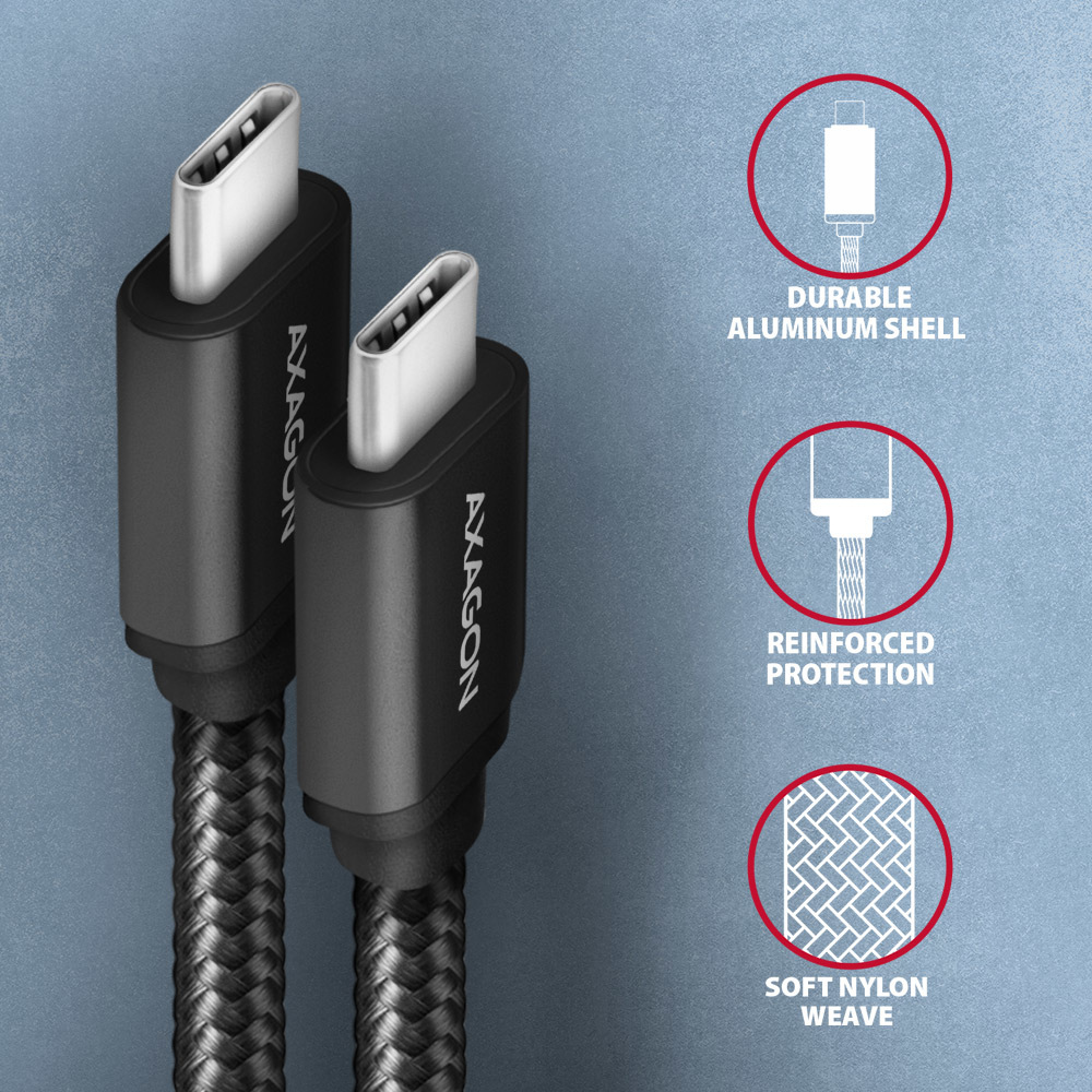 Axagon BUCM3-CM30AB cable USB 3 m USB 2.0 USB C Negro