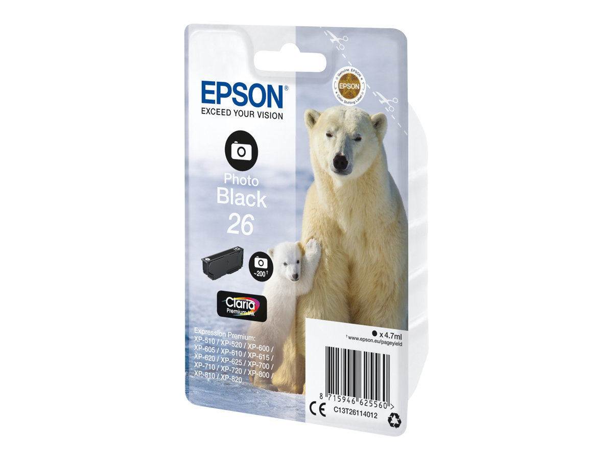 Epson Polar bear Singlepack Photo Black 26 Claria Premium Ink