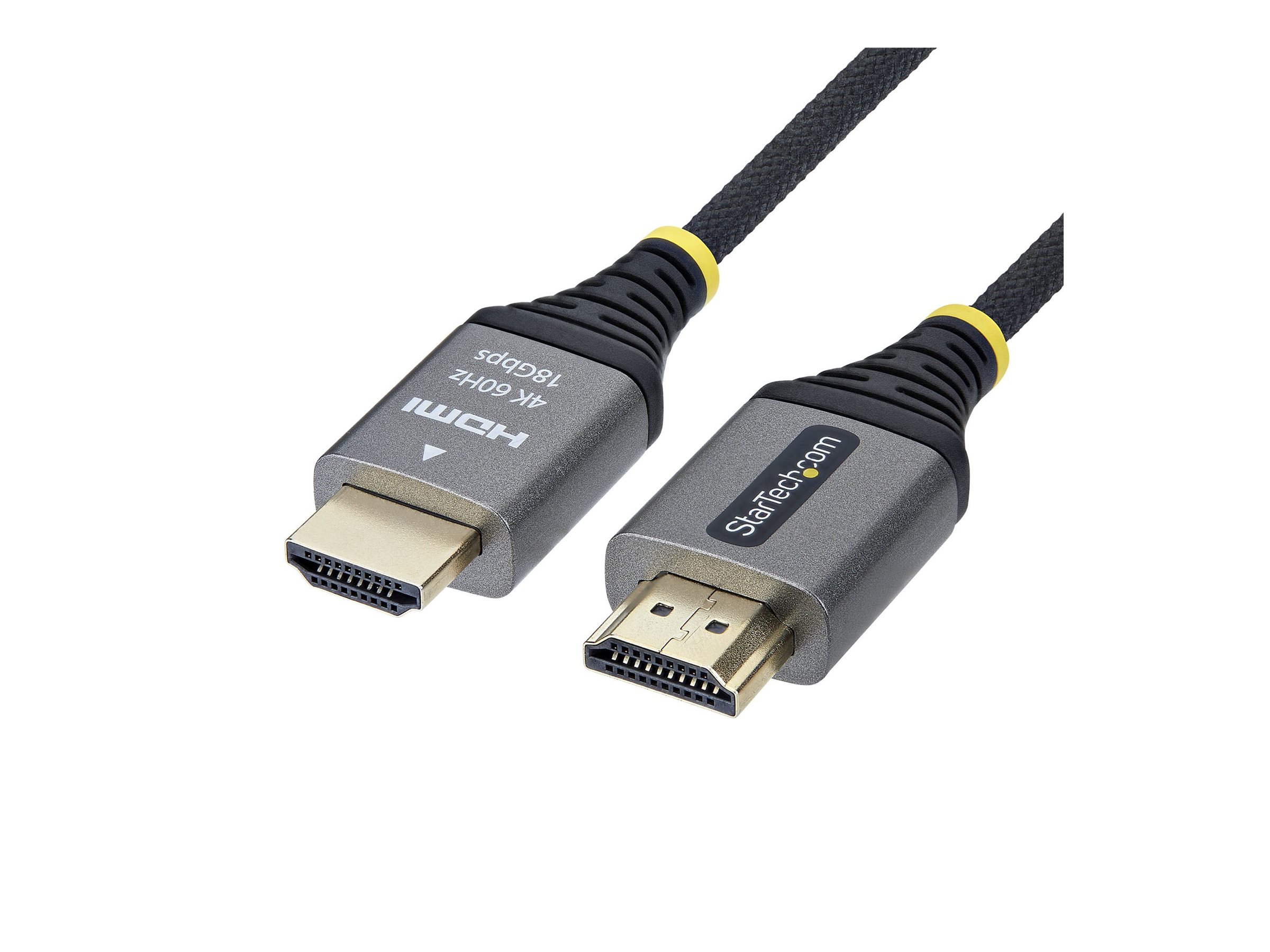 StarTech.com 2m (6ft) Premium Certified High Speed HDMI Cable, Ultra Flexible HDMI Cable, 4K 60Hz/1440p 144Hz w/HDR10/ARC, 18Gbps, High Flex Braided HDMI Cord