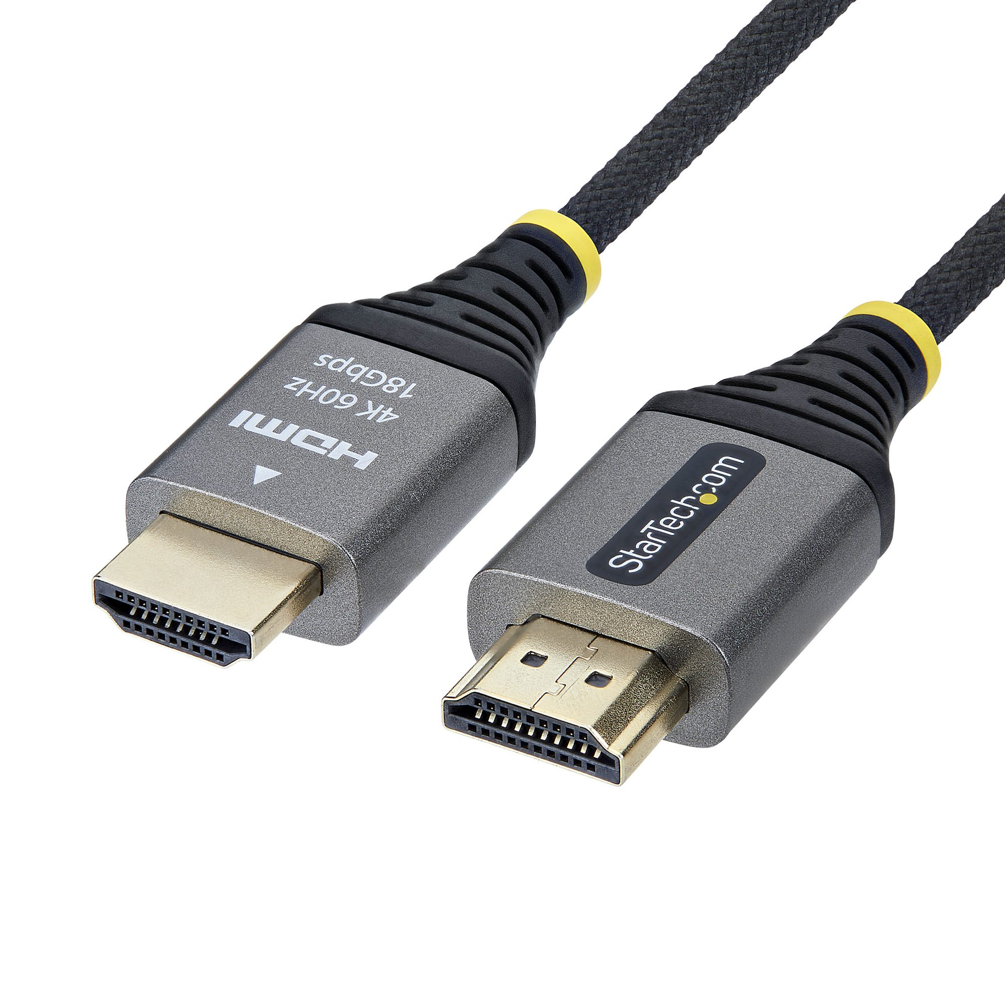 StarTech.com 2m (6ft) Premium Certified High Speed HDMI Cable, Ultra Flexible HDMI Cable, 4K 60Hz/1440p 144Hz w/HDR10/ARC, 18Gbps, High Flex Braided HDMI Cord