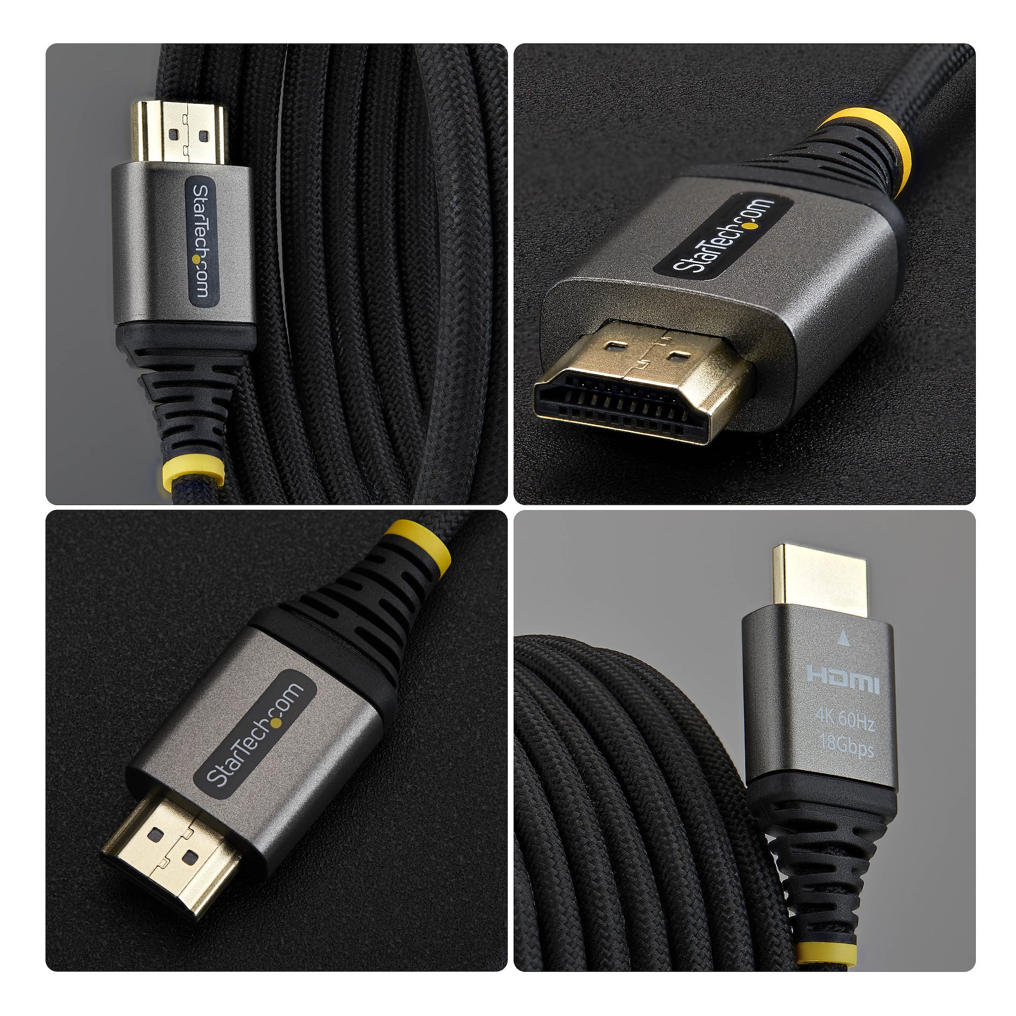 StarTech.com 2m (6ft) Premium Certified High Speed HDMI Cable, Ultra Flexible HDMI Cable, 4K 60Hz/1440p 144Hz w/HDR10/ARC, 18Gbps, High Flex Braided HDMI Cord