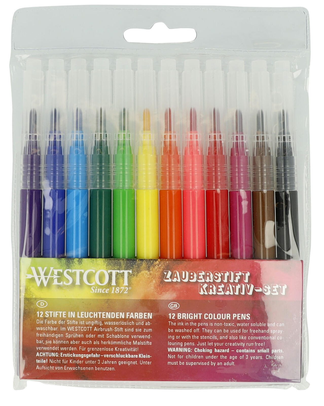 Westcott 12 Airbrush-Stifte farbsortiert