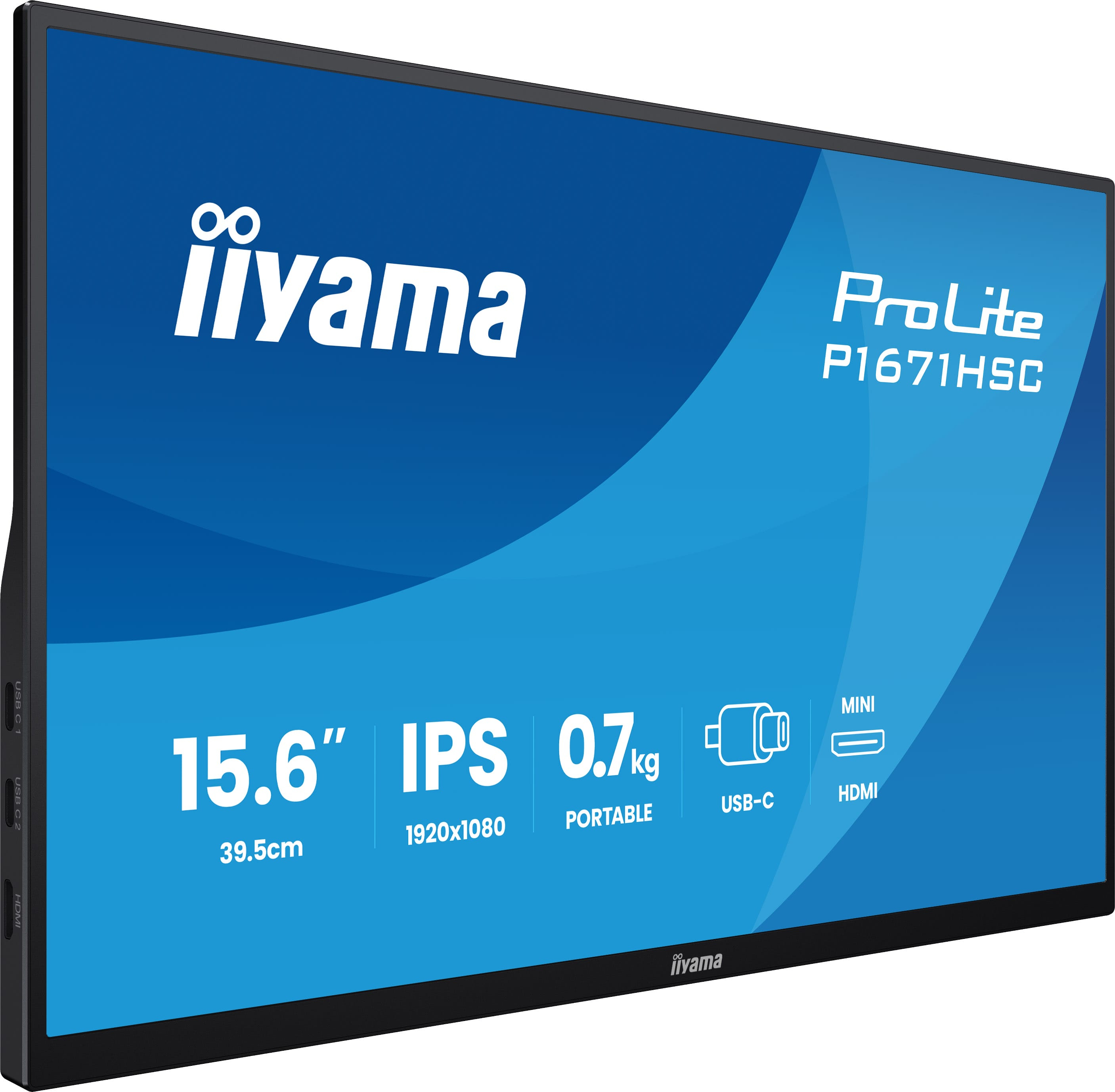 Iiyama ProLite P1671HSC-B1 - LED-Monitor - 39.6 cm (15.6)